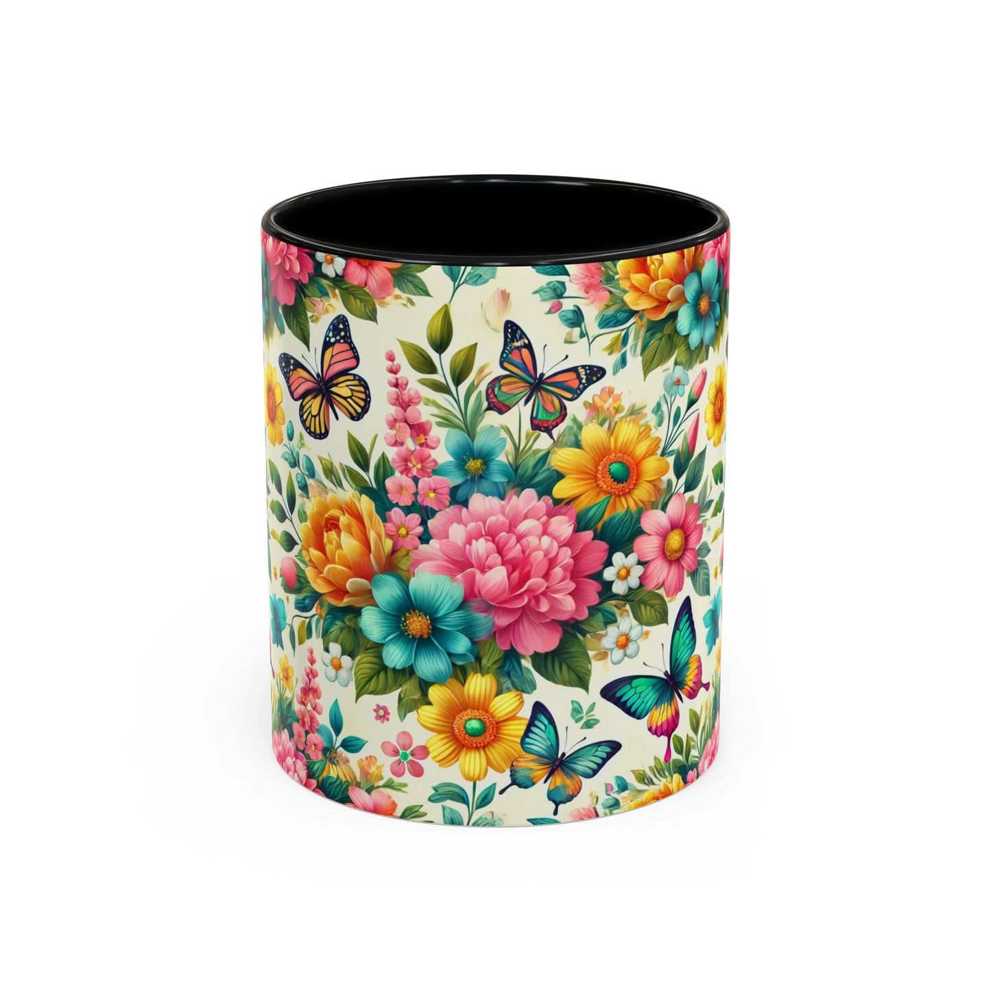 Vibrant Floral Accent Coffee Mug - Perfect for Springtime Sips