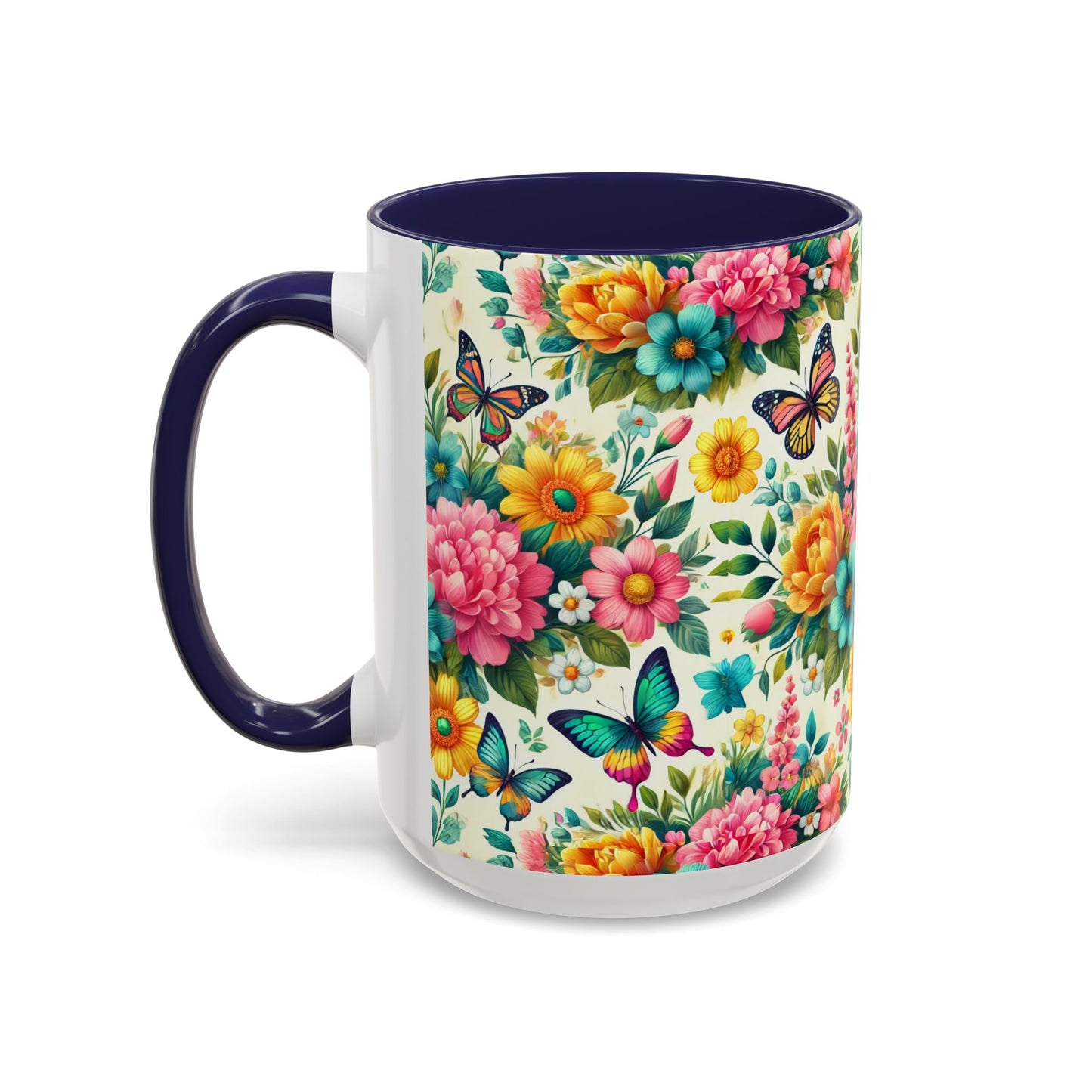 Vibrant Floral Accent Coffee Mug - Perfect for Springtime Sips