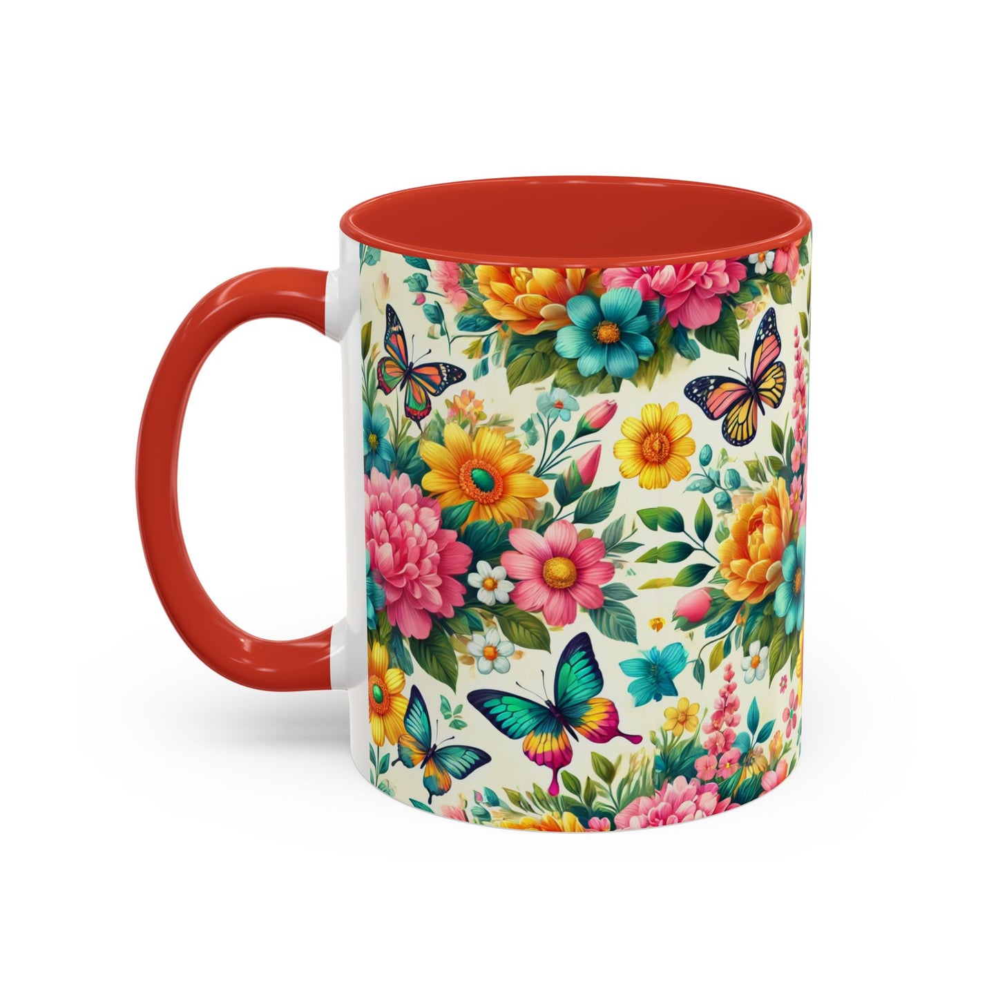 Vibrant Floral Accent Coffee Mug - Perfect for Springtime Sips