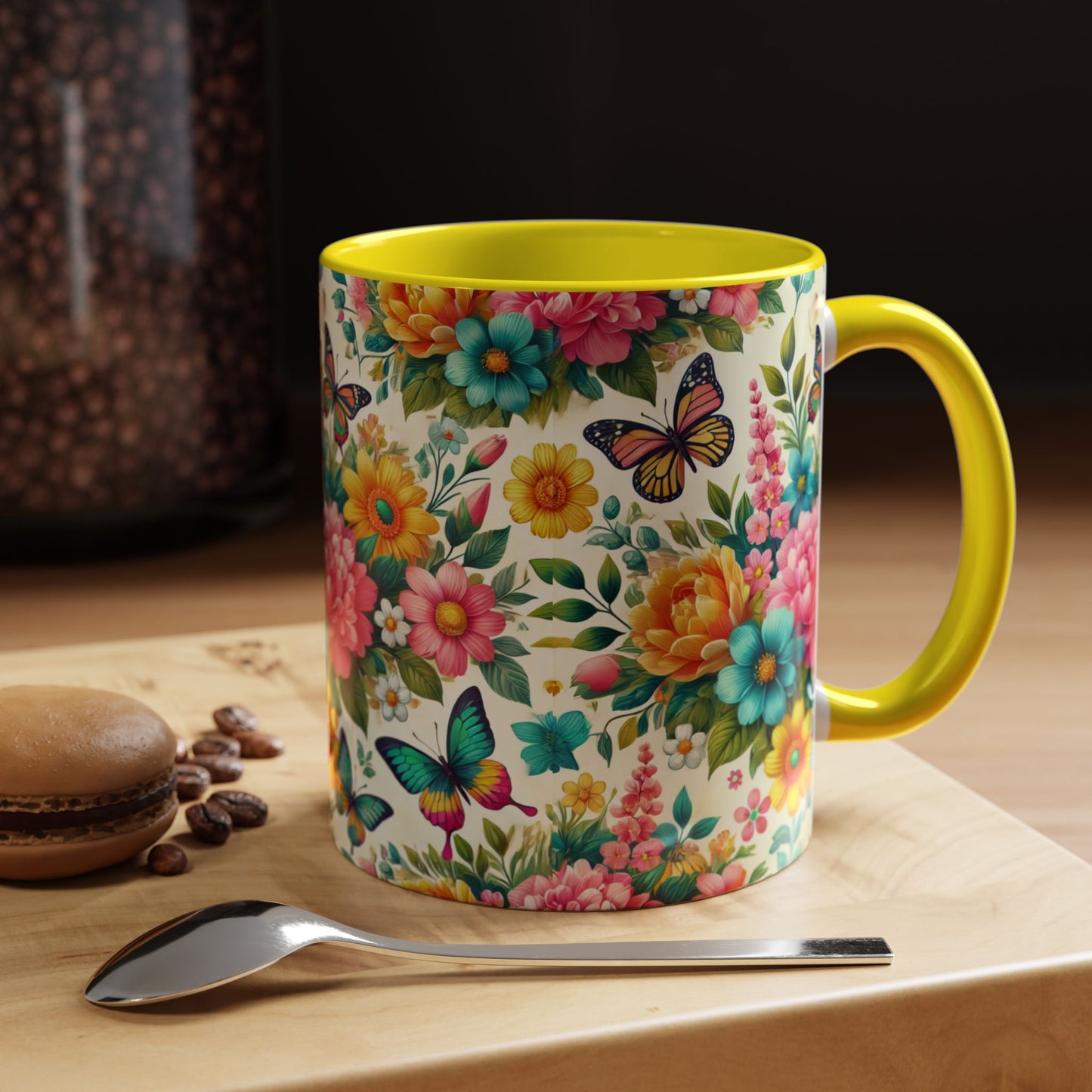 Vibrant Floral Accent Coffee Mug - Perfect for Springtime Sips