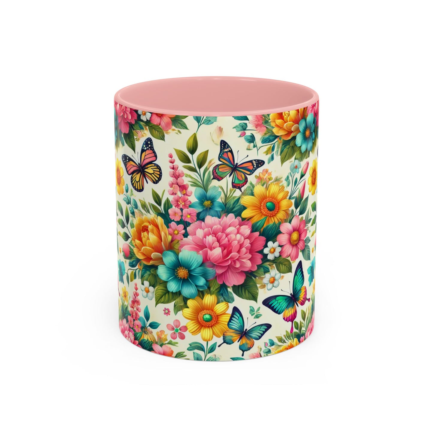 Vibrant Floral Accent Coffee Mug - Perfect for Springtime Sips
