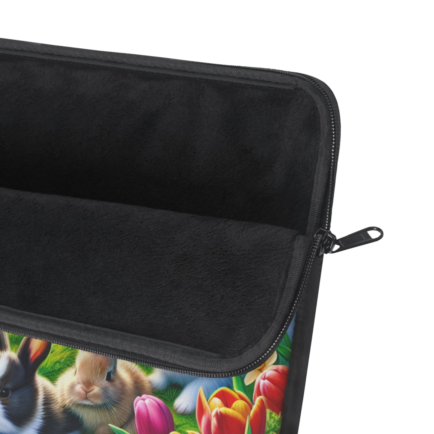 Colorful Bunny Laptop Sleeve - Cute Floral Design for Spring & Easter