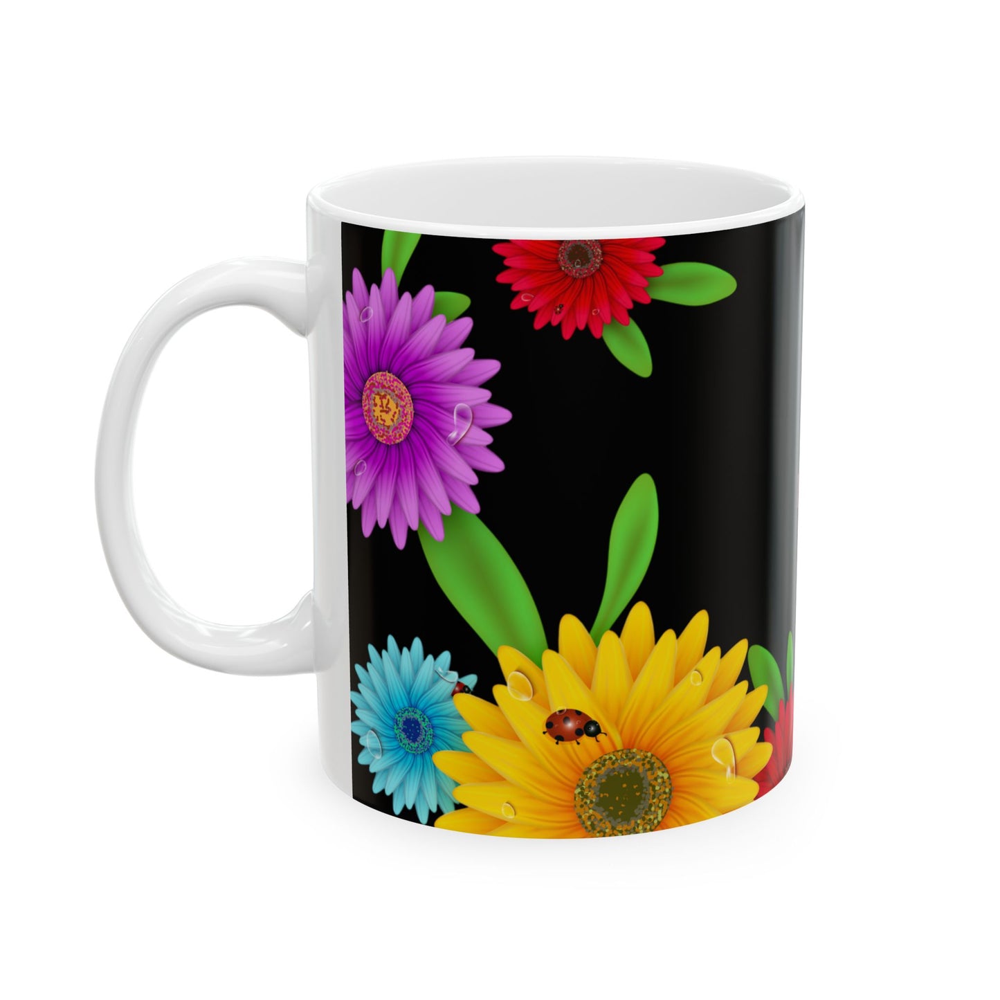 Vibrant Floral Ceramic Mug - Personalized HME Design (11oz, 15oz)