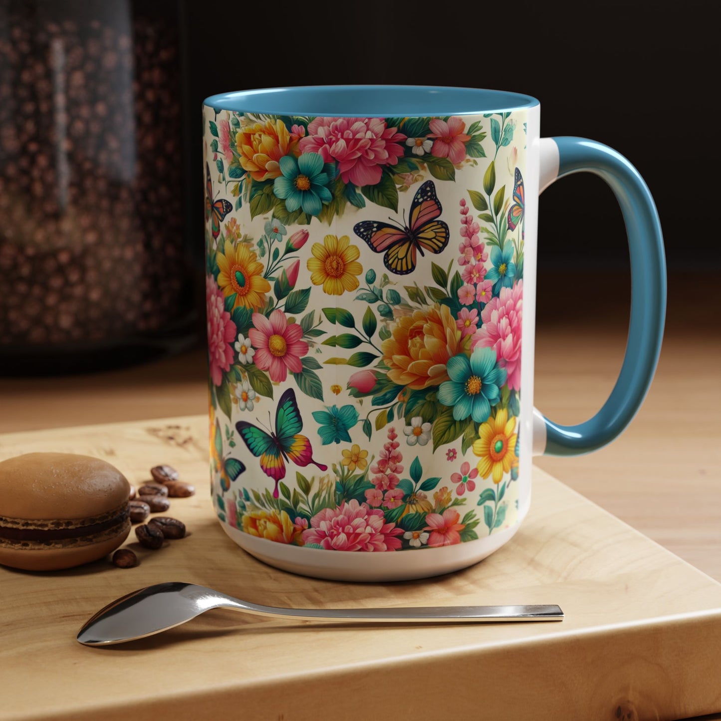 Vibrant Floral Accent Coffee Mug - Perfect for Springtime Sips
