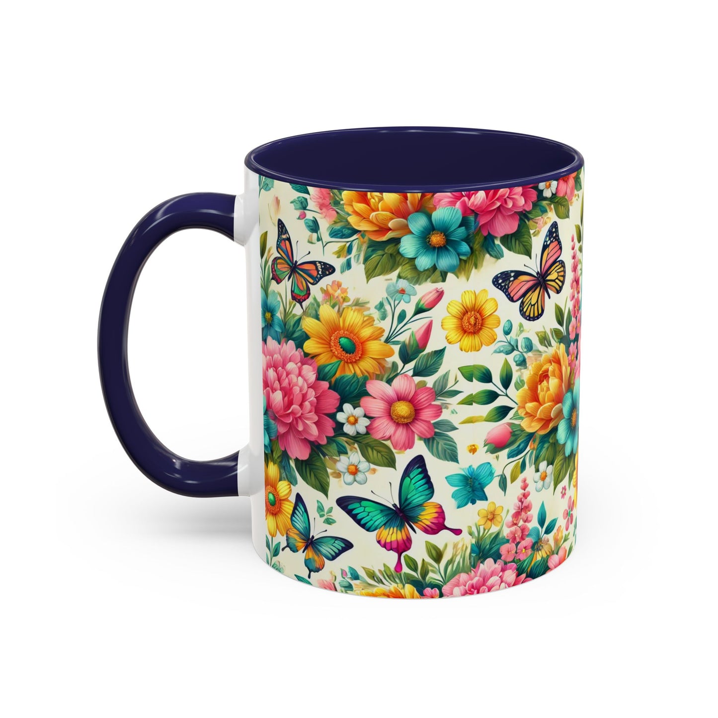 Vibrant Floral Accent Coffee Mug - Perfect for Springtime Sips