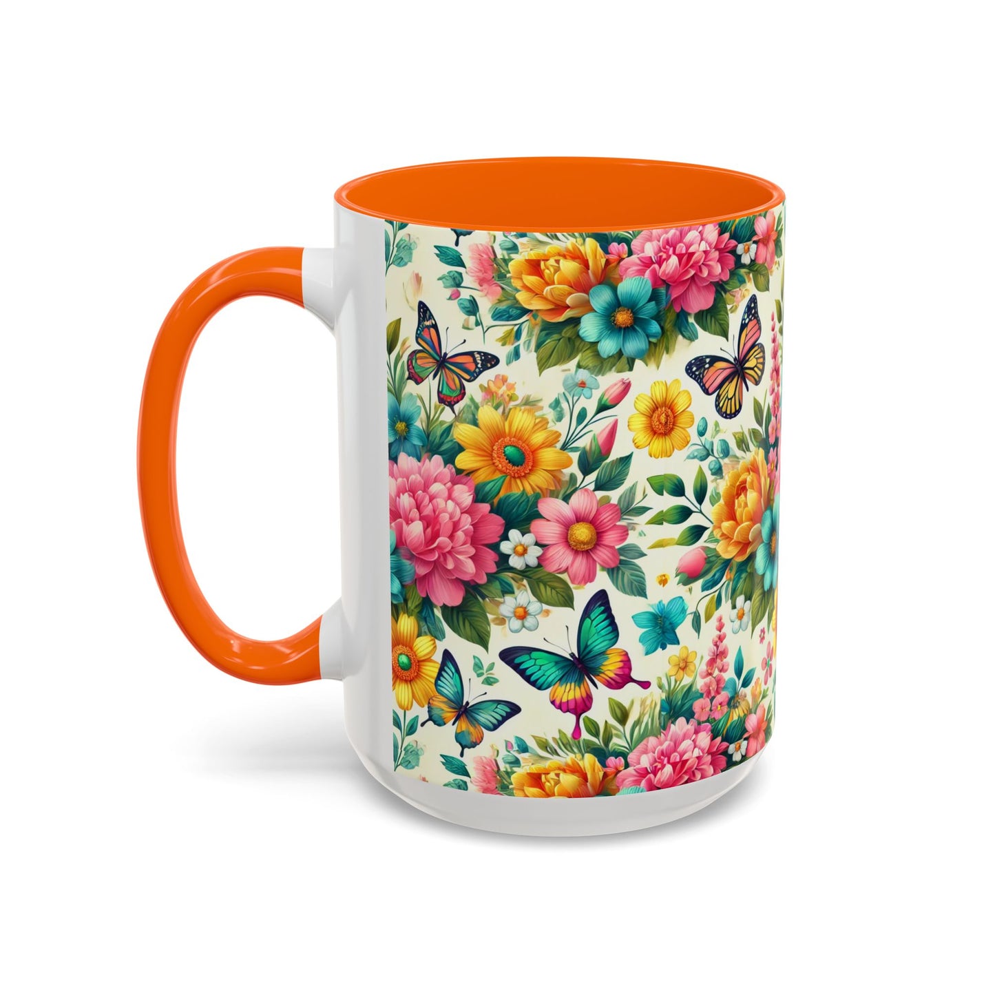 Vibrant Floral Accent Coffee Mug - Perfect for Springtime Sips
