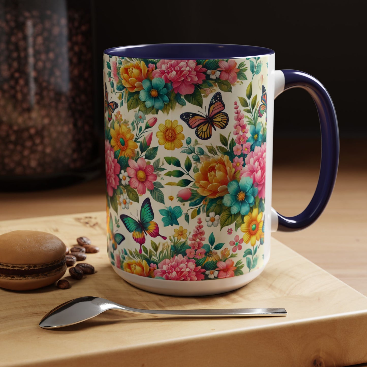 Vibrant Floral Accent Coffee Mug - Perfect for Springtime Sips