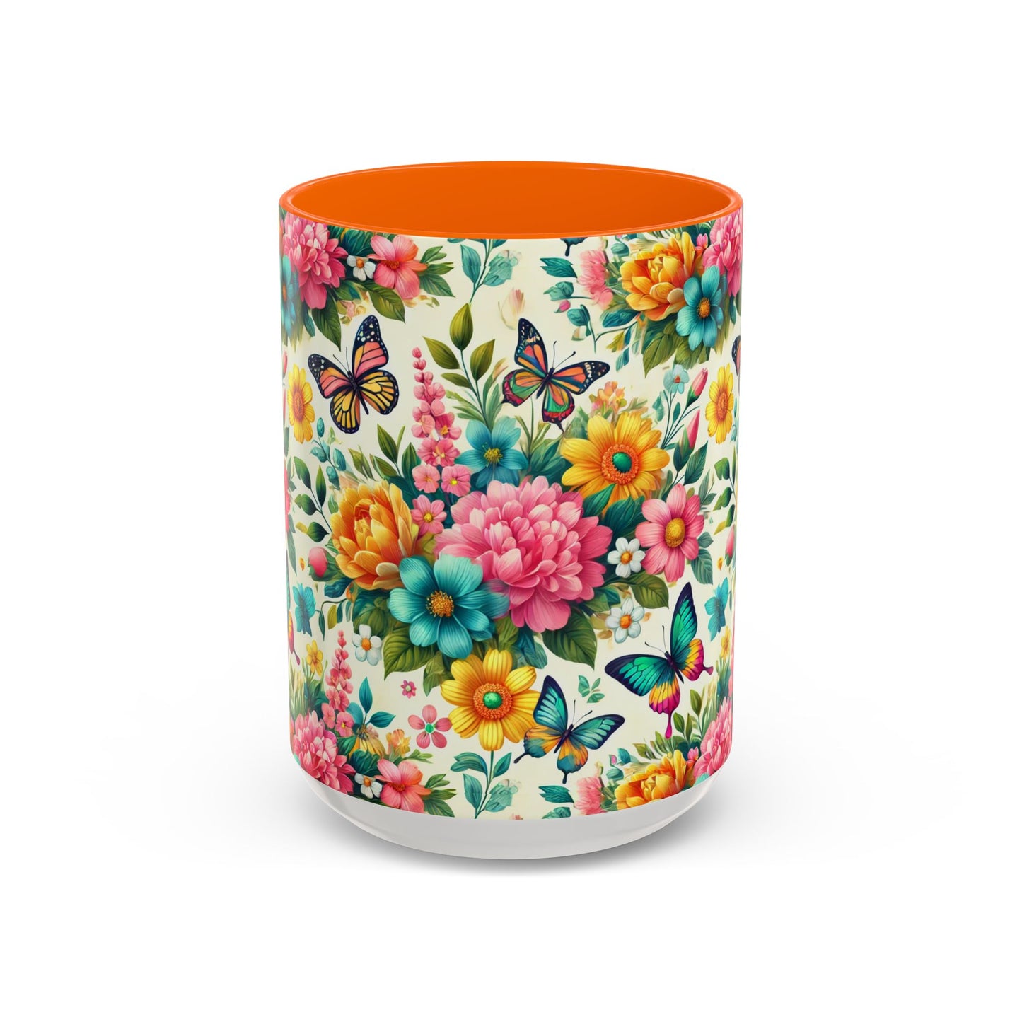 Vibrant Floral Accent Coffee Mug - Perfect for Springtime Sips