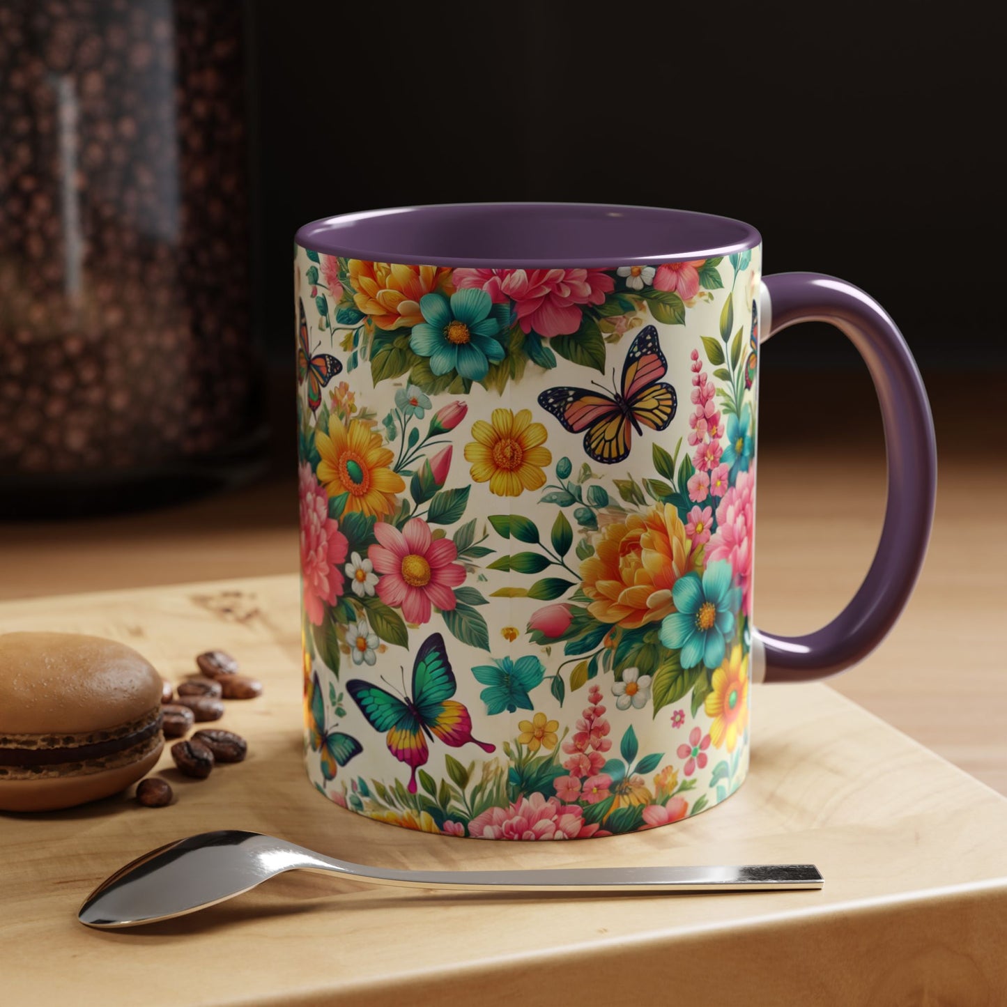 Vibrant Floral Accent Coffee Mug - Perfect for Springtime Sips