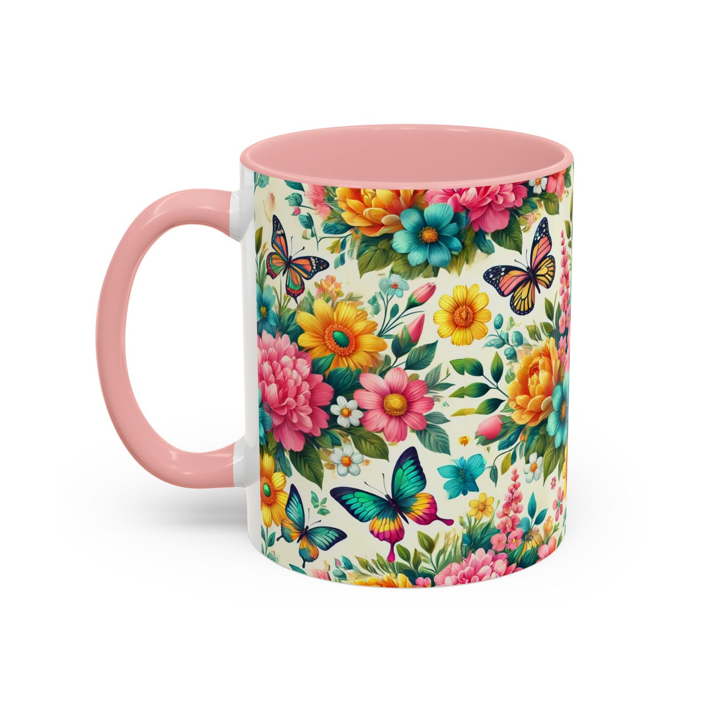 Vibrant Floral Accent Coffee Mug - Perfect for Springtime Sips