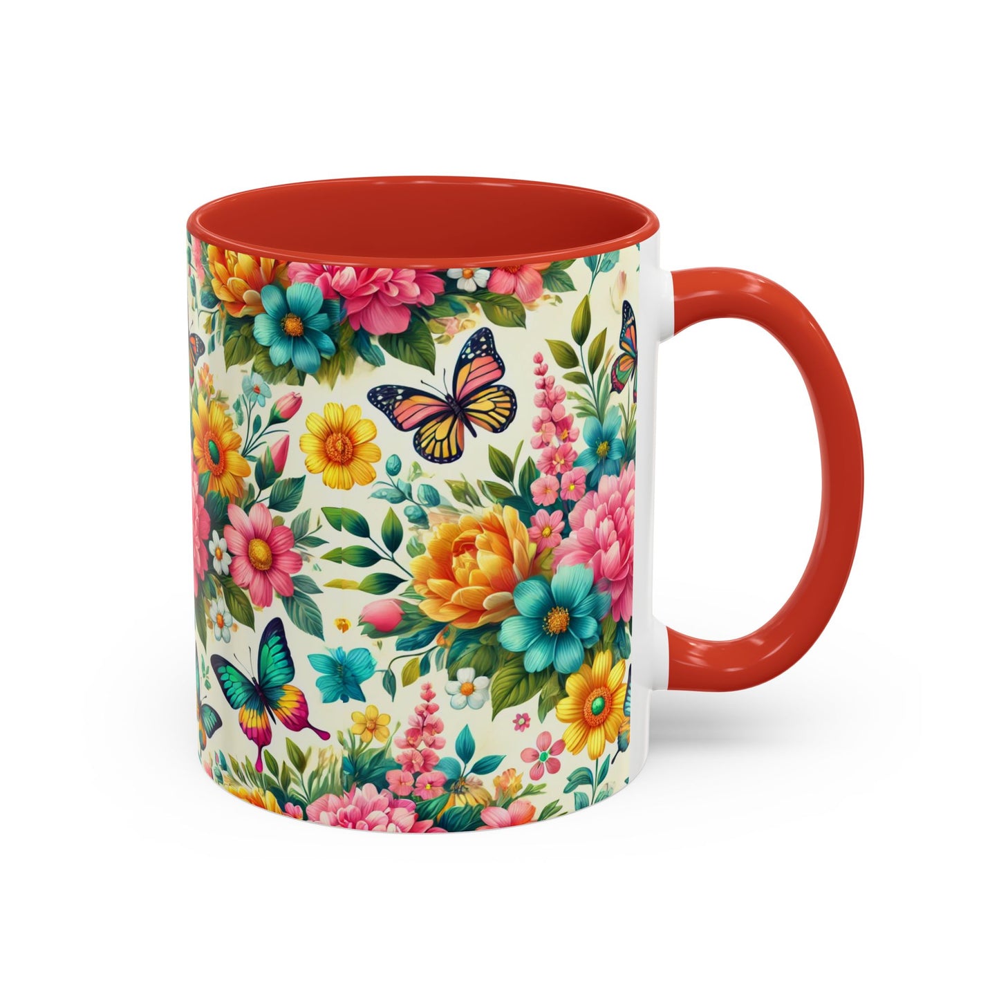 Vibrant Floral Accent Coffee Mug - Perfect for Springtime Sips
