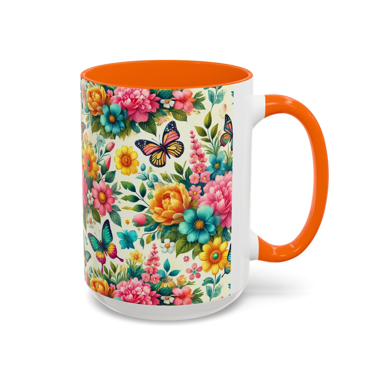 Vibrant Floral Accent Coffee Mug - Perfect for Springtime Sips