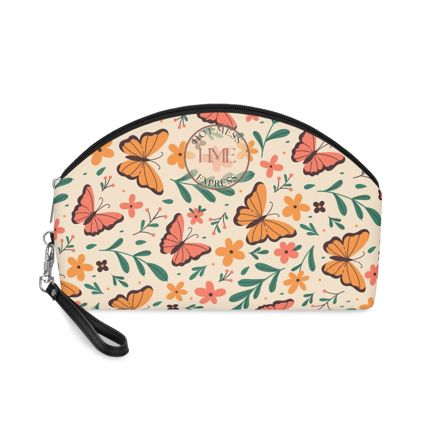 Floral Butterfly Makeup Bag - Stylish Cosmetic Organizer for Women