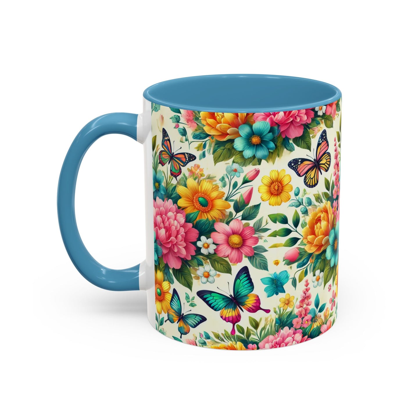 Vibrant Floral Accent Coffee Mug - Perfect for Springtime Sips