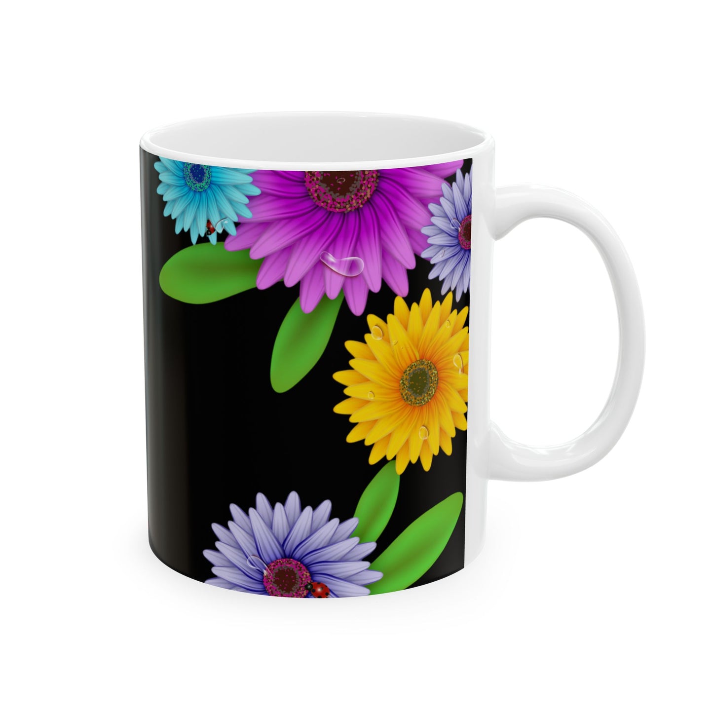 Vibrant Floral Ceramic Mug - Personalized HME Design (11oz, 15oz)