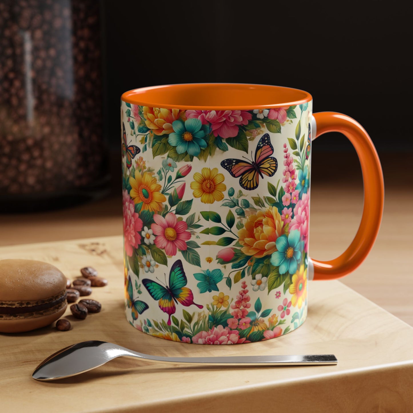 Vibrant Floral Accent Coffee Mug - Perfect for Springtime Sips