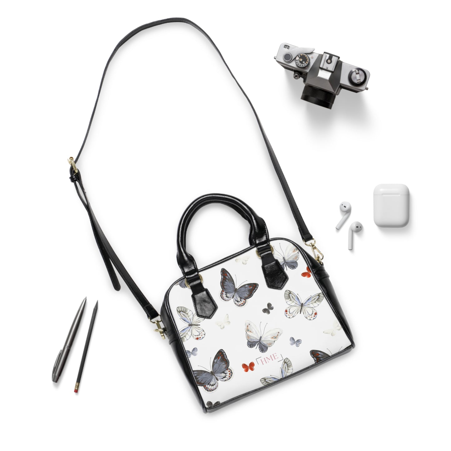 Elegant Butterfly Print Shoulder Handbag - Chic and Stylish Tote for Everyday Use
