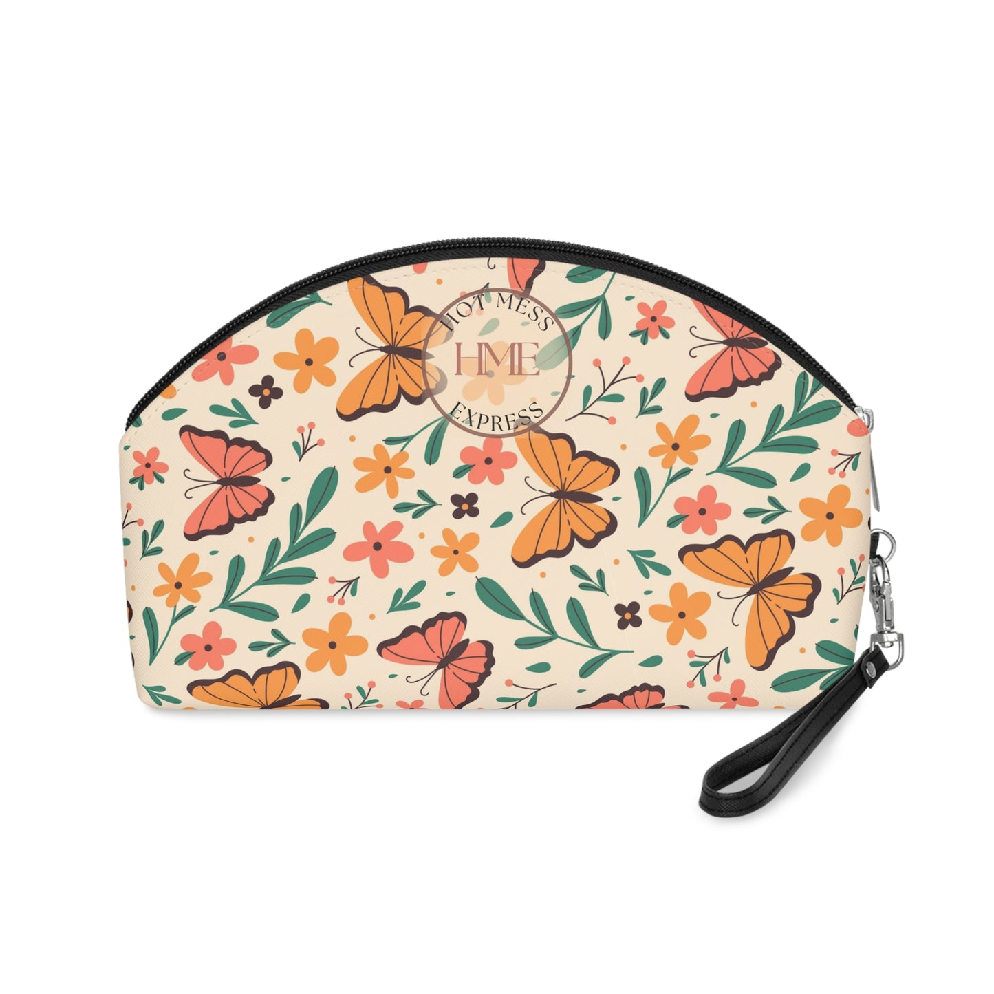 Floral Butterfly Makeup Bag - Stylish Cosmetic Organizer for Women