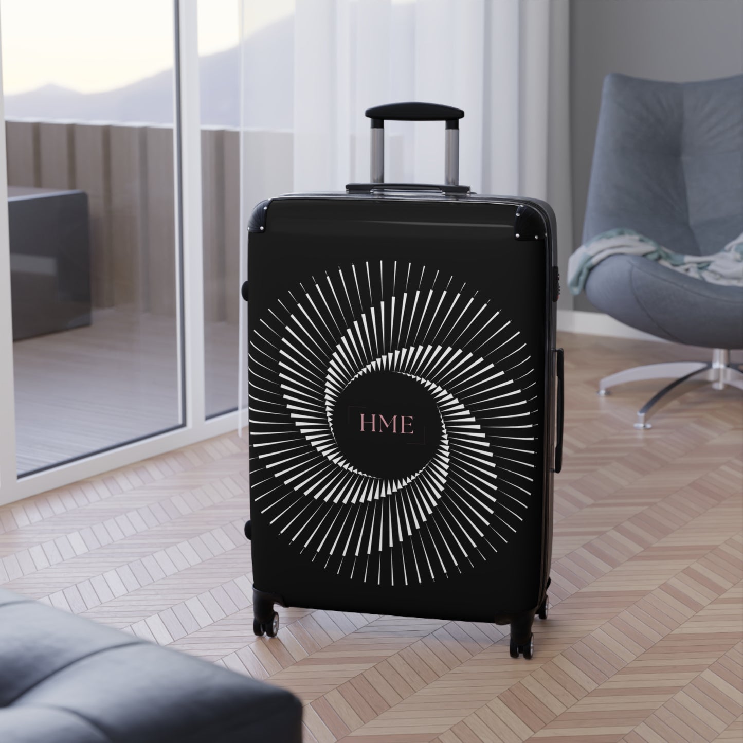 Stylish Travel Suitcase with Spiral Design