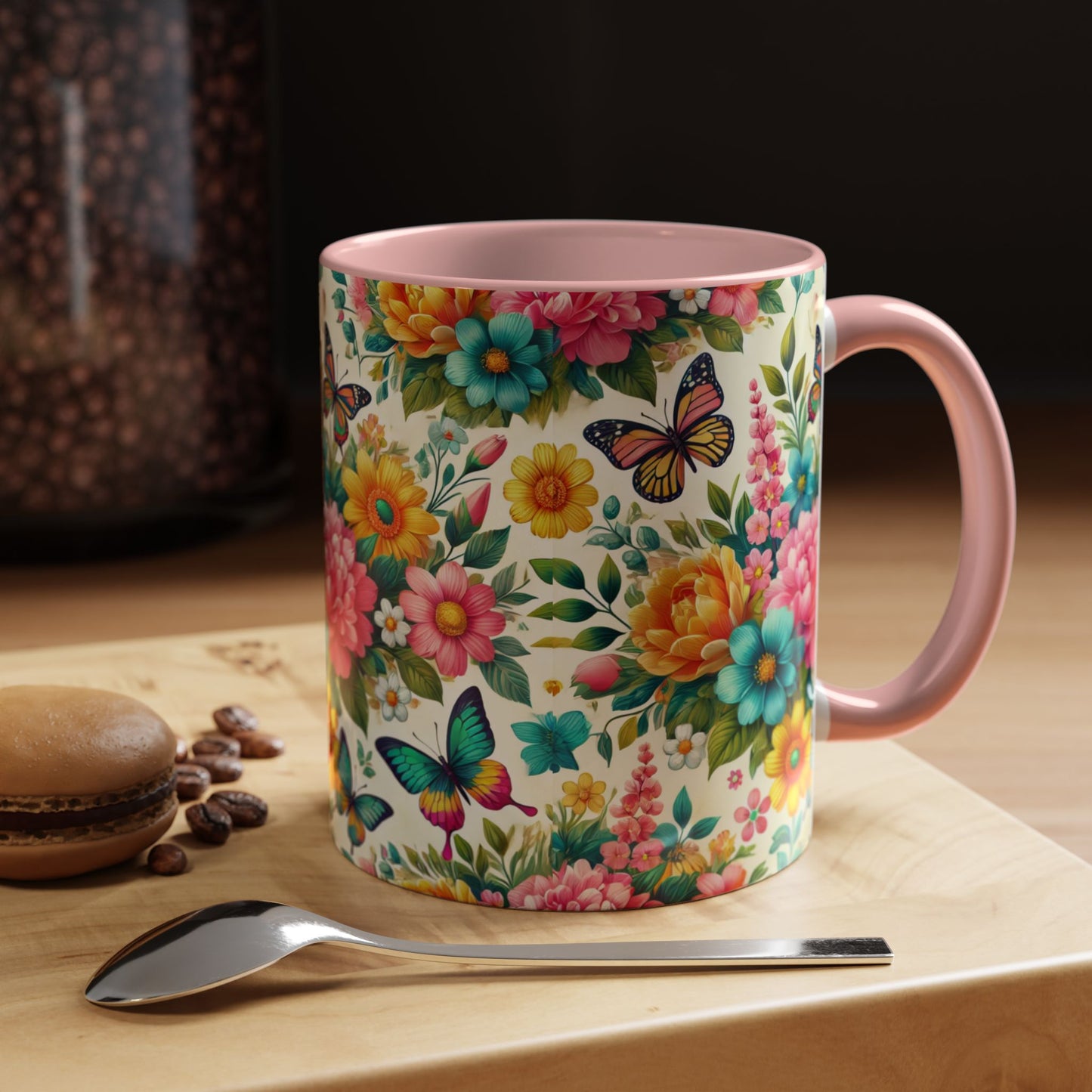 Vibrant Floral Accent Coffee Mug - Perfect for Springtime Sips