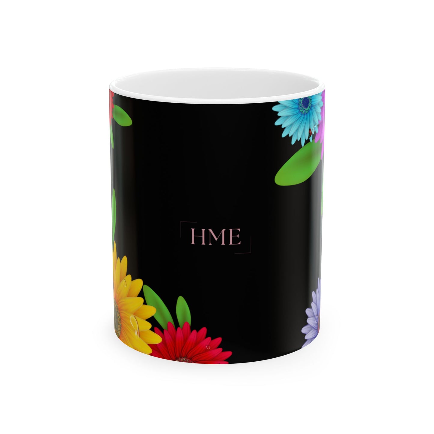 Vibrant Floral Ceramic Mug - Personalized HME Design (11oz, 15oz)