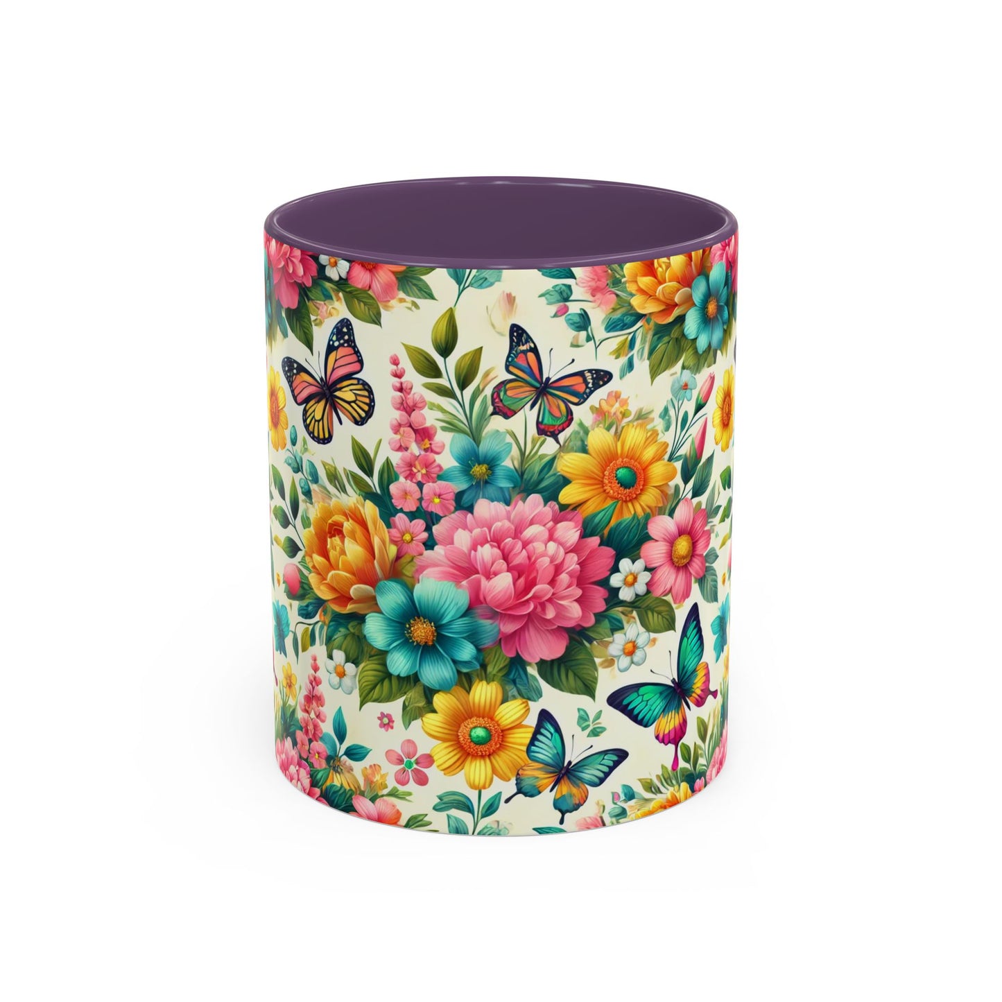 Vibrant Floral Accent Coffee Mug - Perfect for Springtime Sips