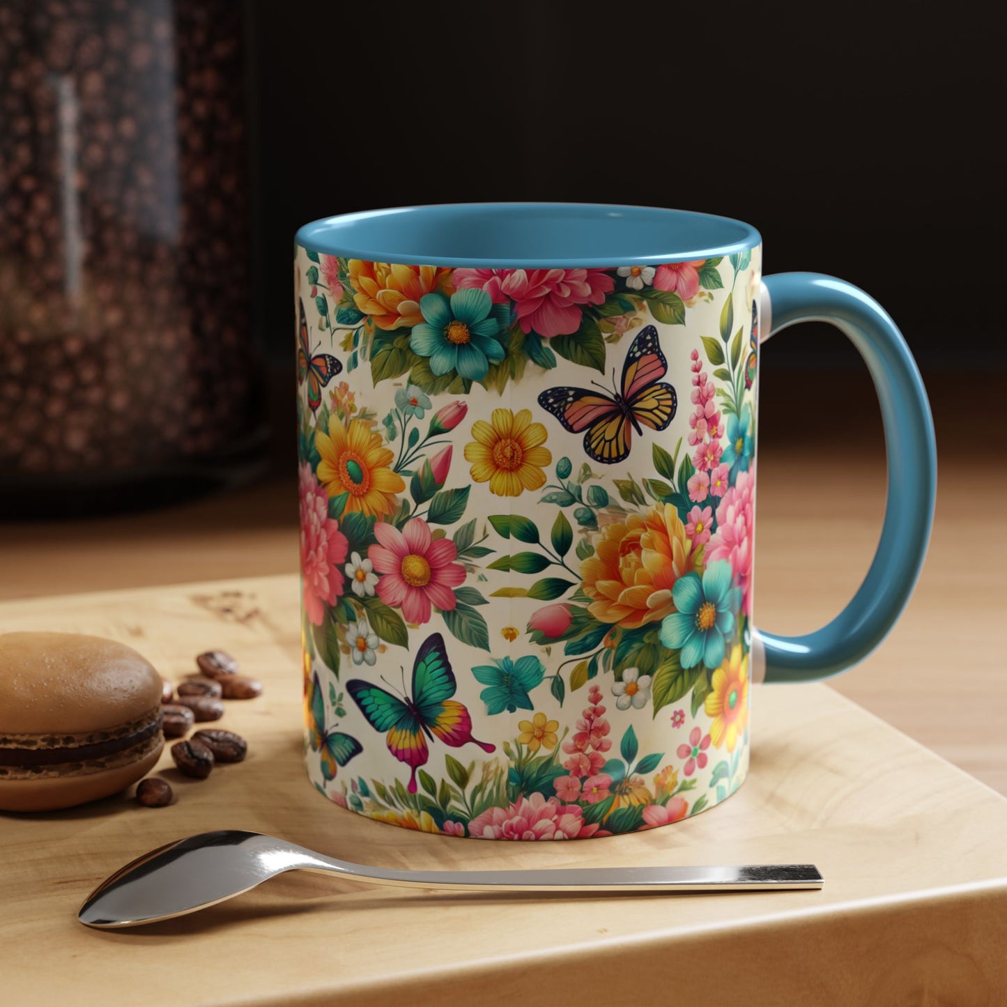 Vibrant Floral Accent Coffee Mug - Perfect for Springtime Sips