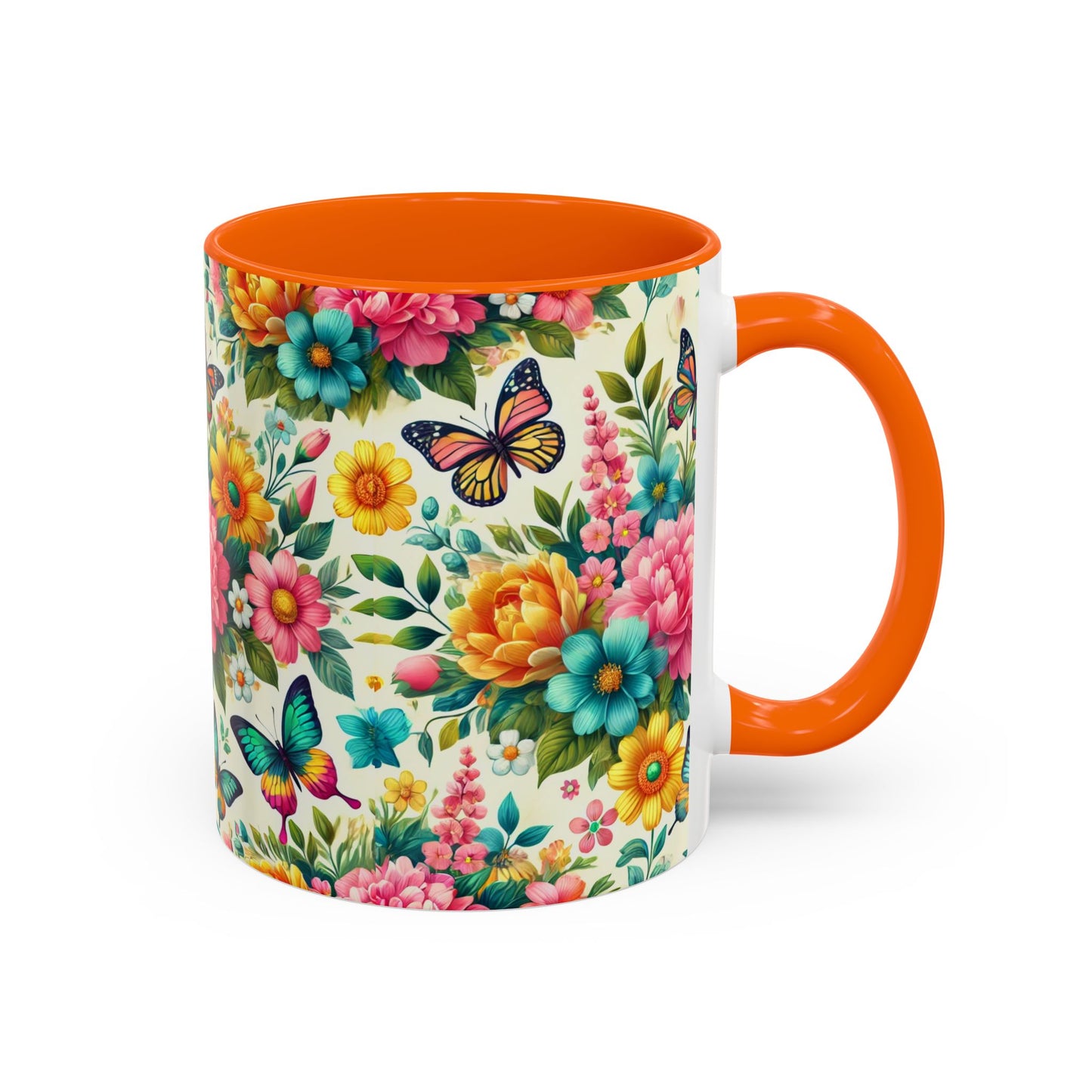 Vibrant Floral Accent Coffee Mug - Perfect for Springtime Sips
