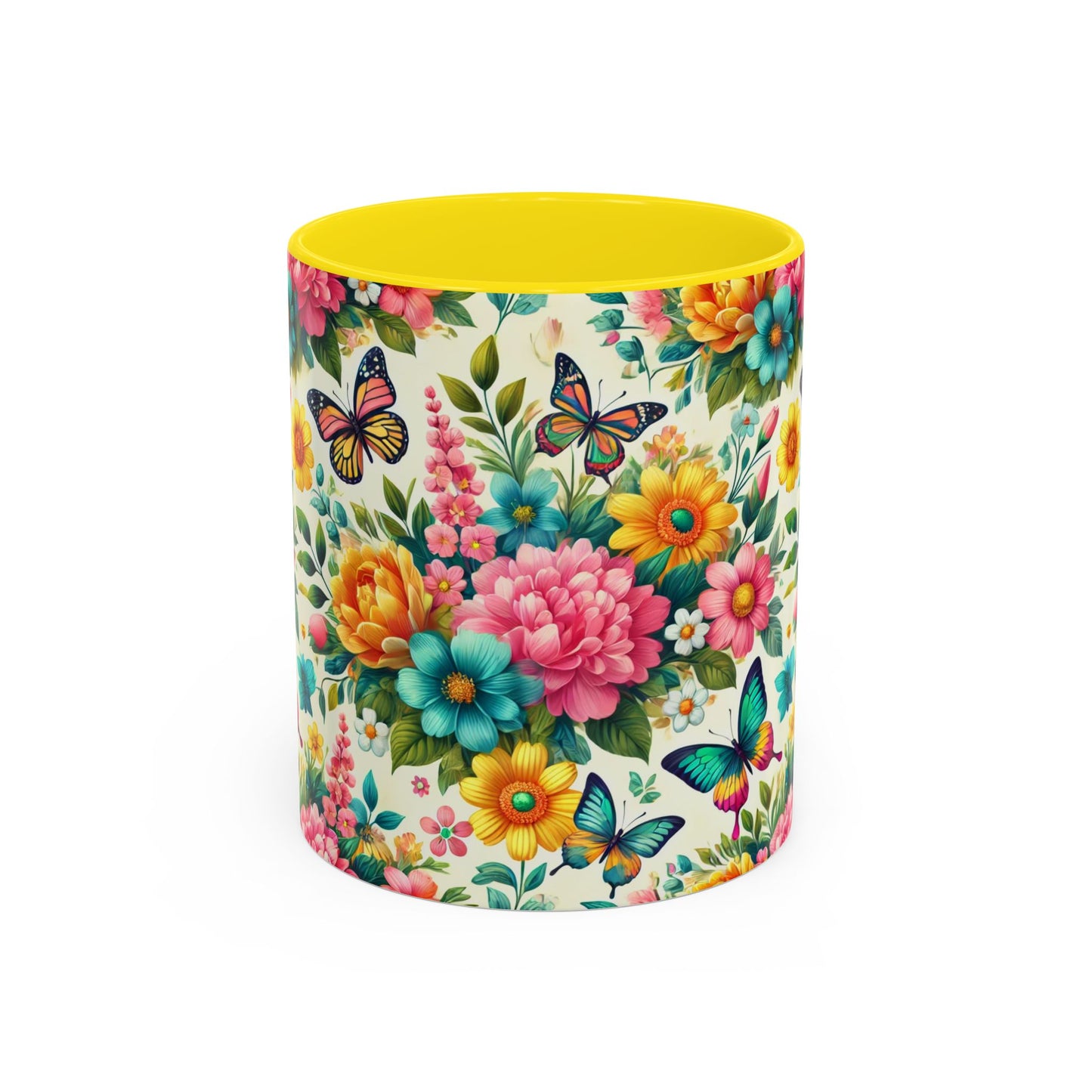 Vibrant Floral Accent Coffee Mug - Perfect for Springtime Sips