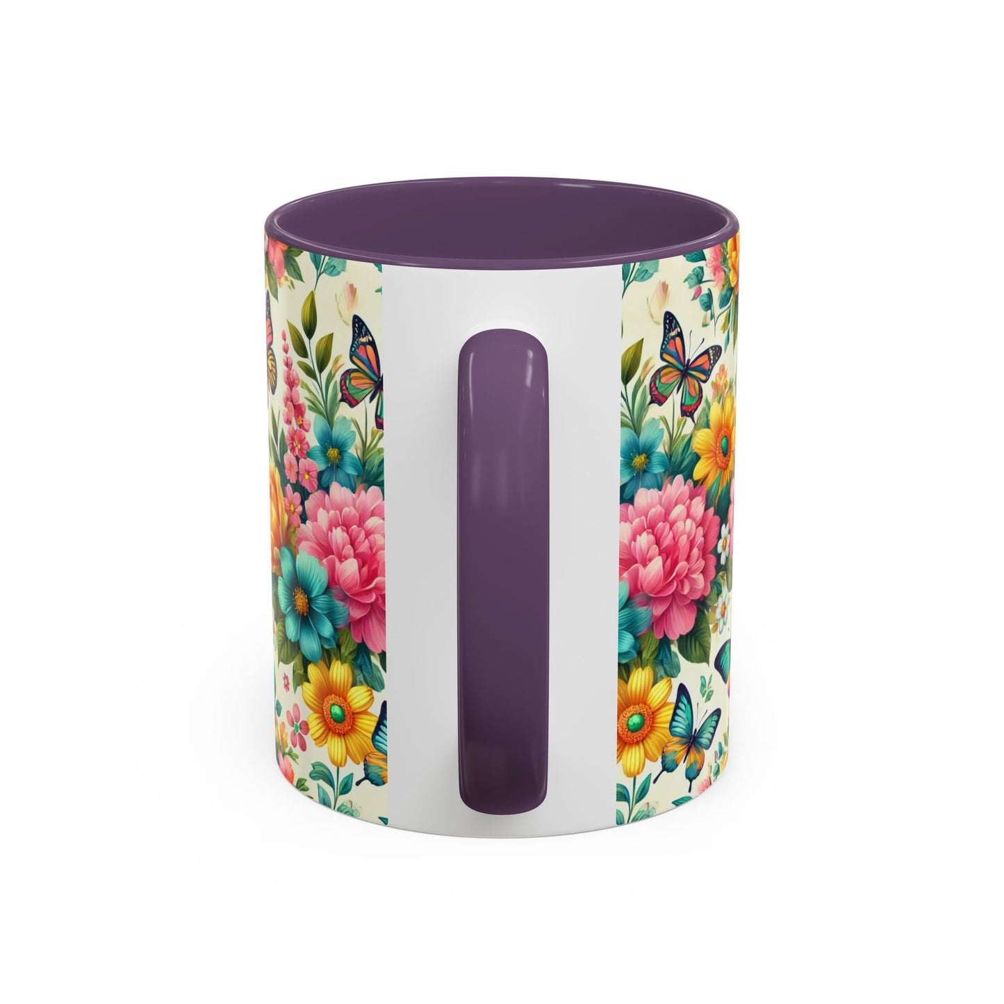 Vibrant Floral Accent Coffee Mug - Perfect for Springtime Sips