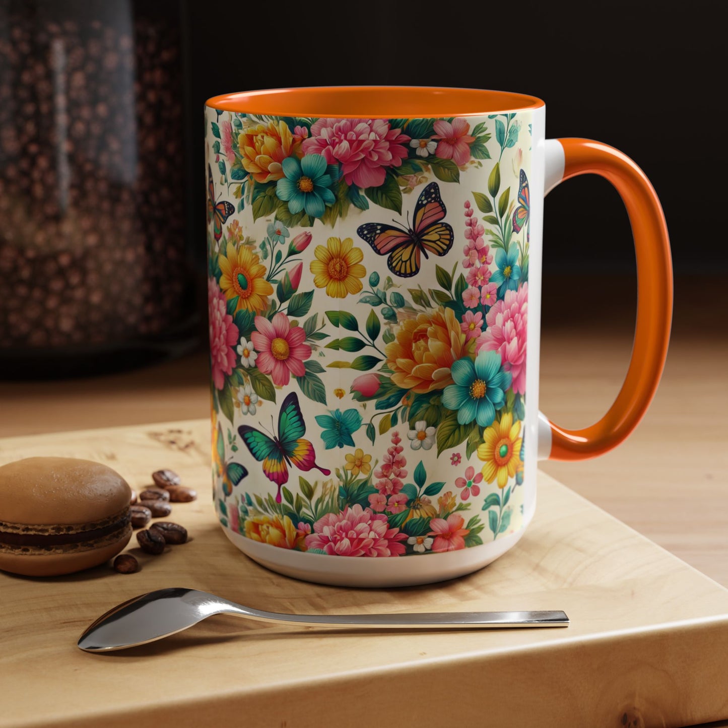 Vibrant Floral Accent Coffee Mug - Perfect for Springtime Sips