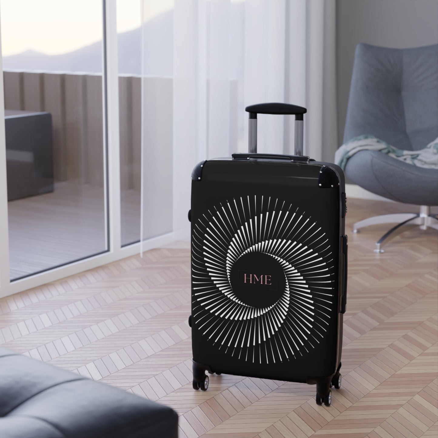 Stylish Travel Suitcase with Spiral Design
