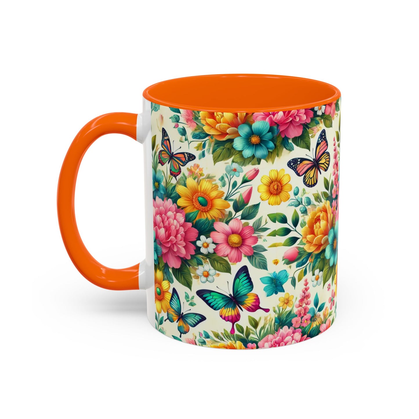 Vibrant Floral Accent Coffee Mug - Perfect for Springtime Sips