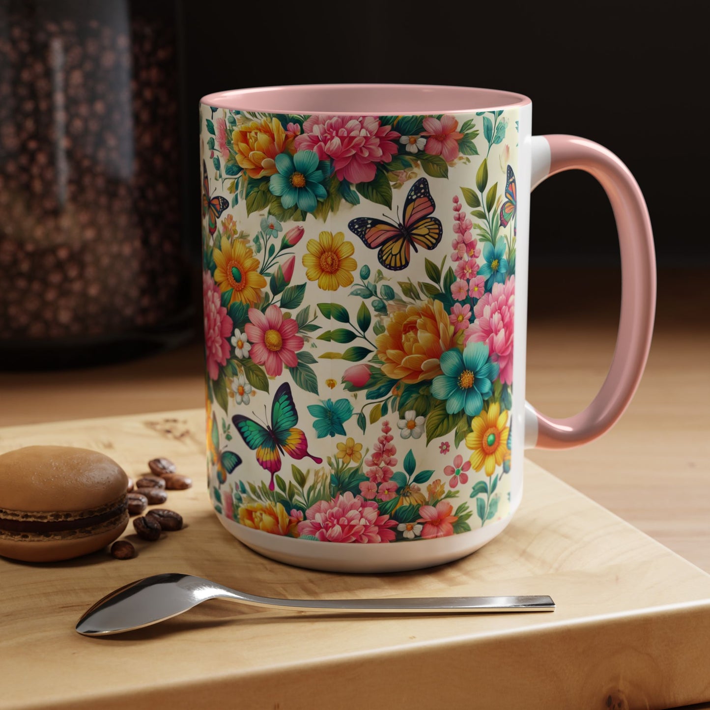 Vibrant Floral Accent Coffee Mug - Perfect for Springtime Sips