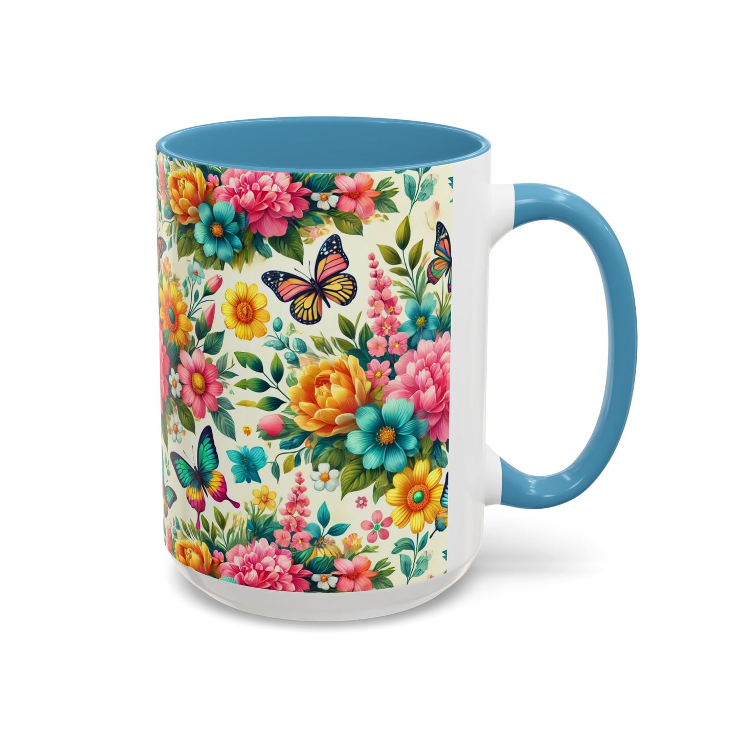 Vibrant Floral Accent Coffee Mug - Perfect for Springtime Sips