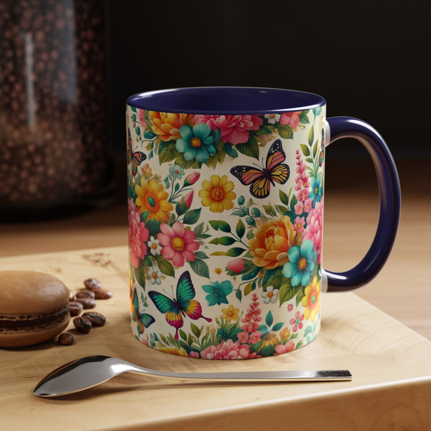 Vibrant Floral Accent Coffee Mug - Perfect for Springtime Sips