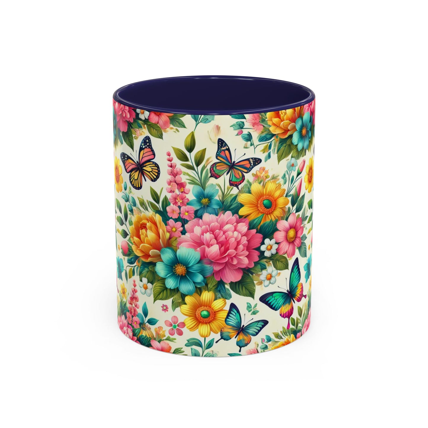 Vibrant Floral Accent Coffee Mug - Perfect for Springtime Sips
