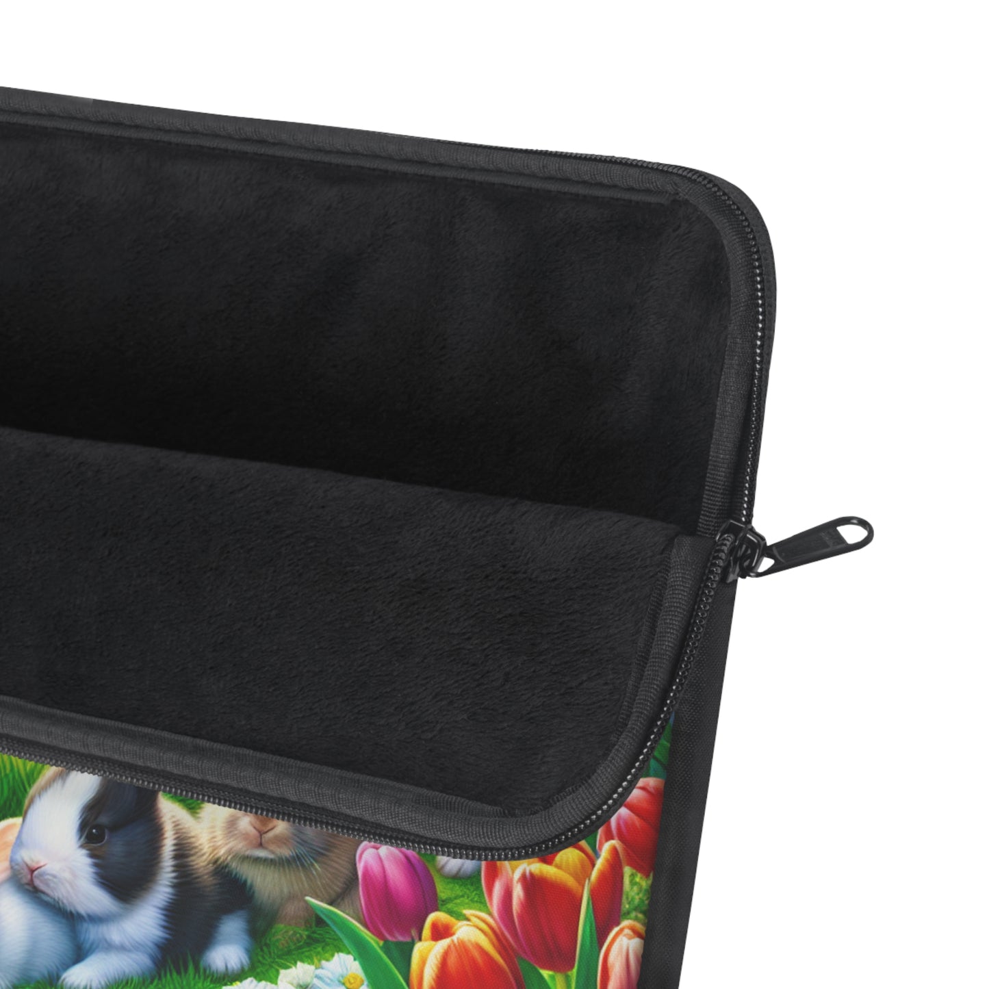 Colorful Bunny Laptop Sleeve - Cute Floral Design for Spring & Easter