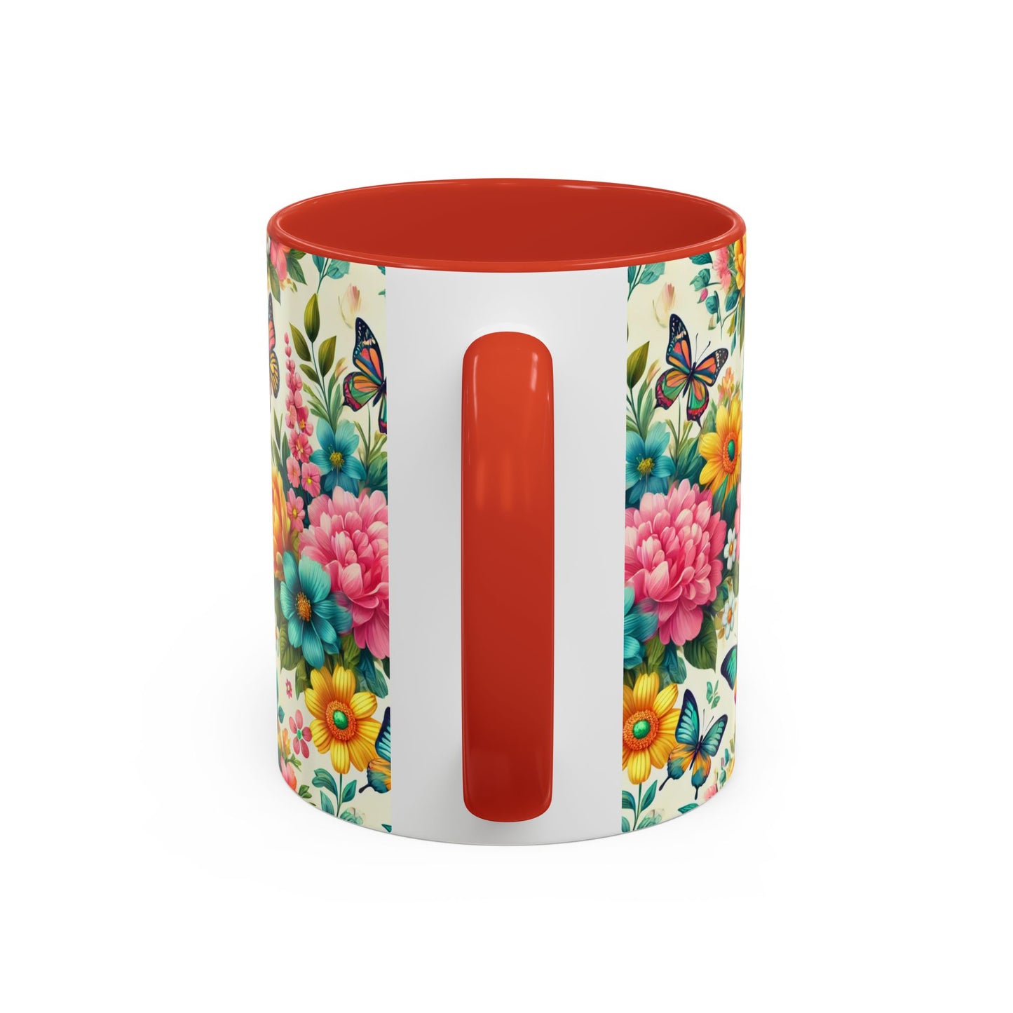 Vibrant Floral Accent Coffee Mug - Perfect for Springtime Sips