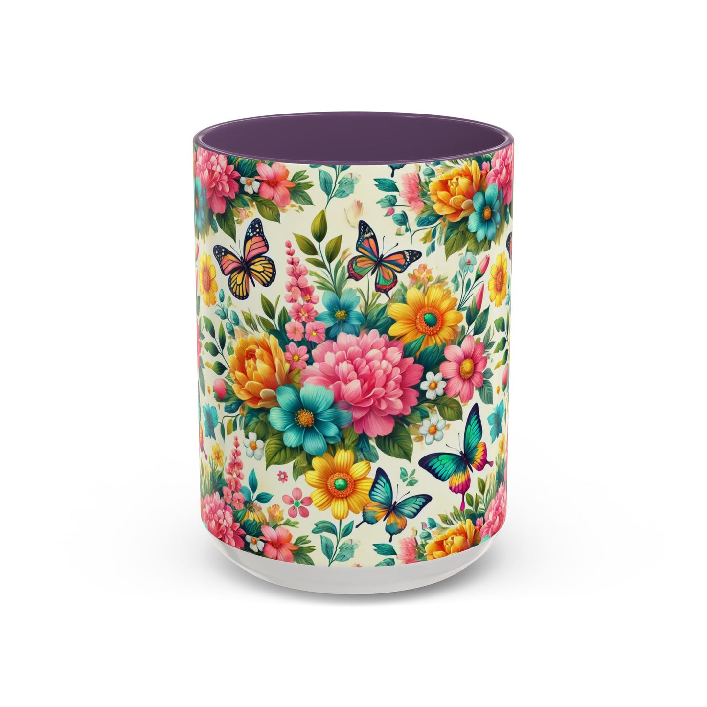 Vibrant Floral Accent Coffee Mug - Perfect for Springtime Sips