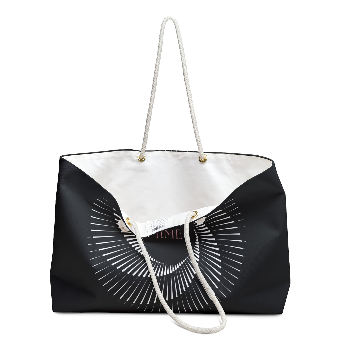 Chic Black and White Weekender Bag - Stylish Travel Tote for Weekend Getaways