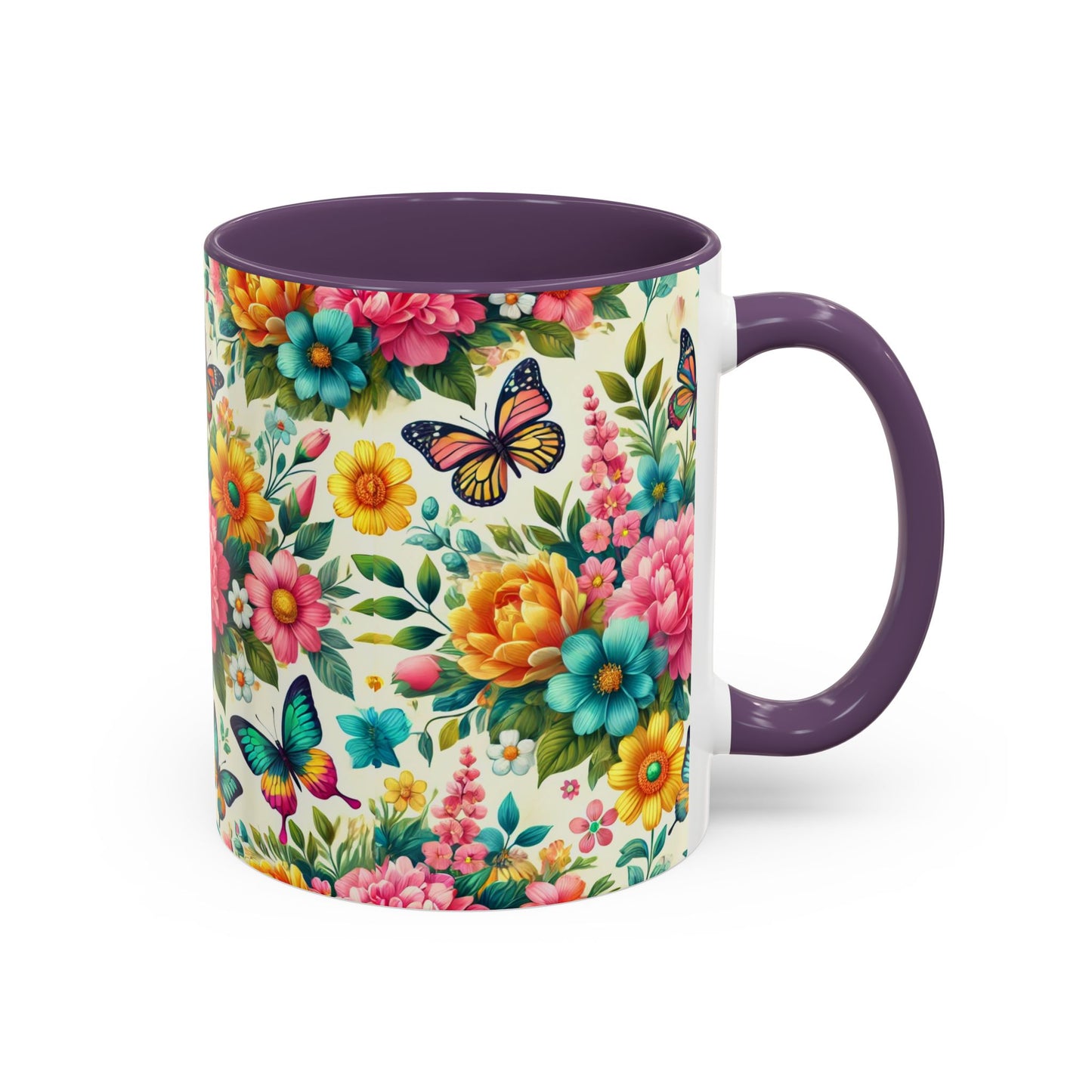 Vibrant Floral Accent Coffee Mug - Perfect for Springtime Sips