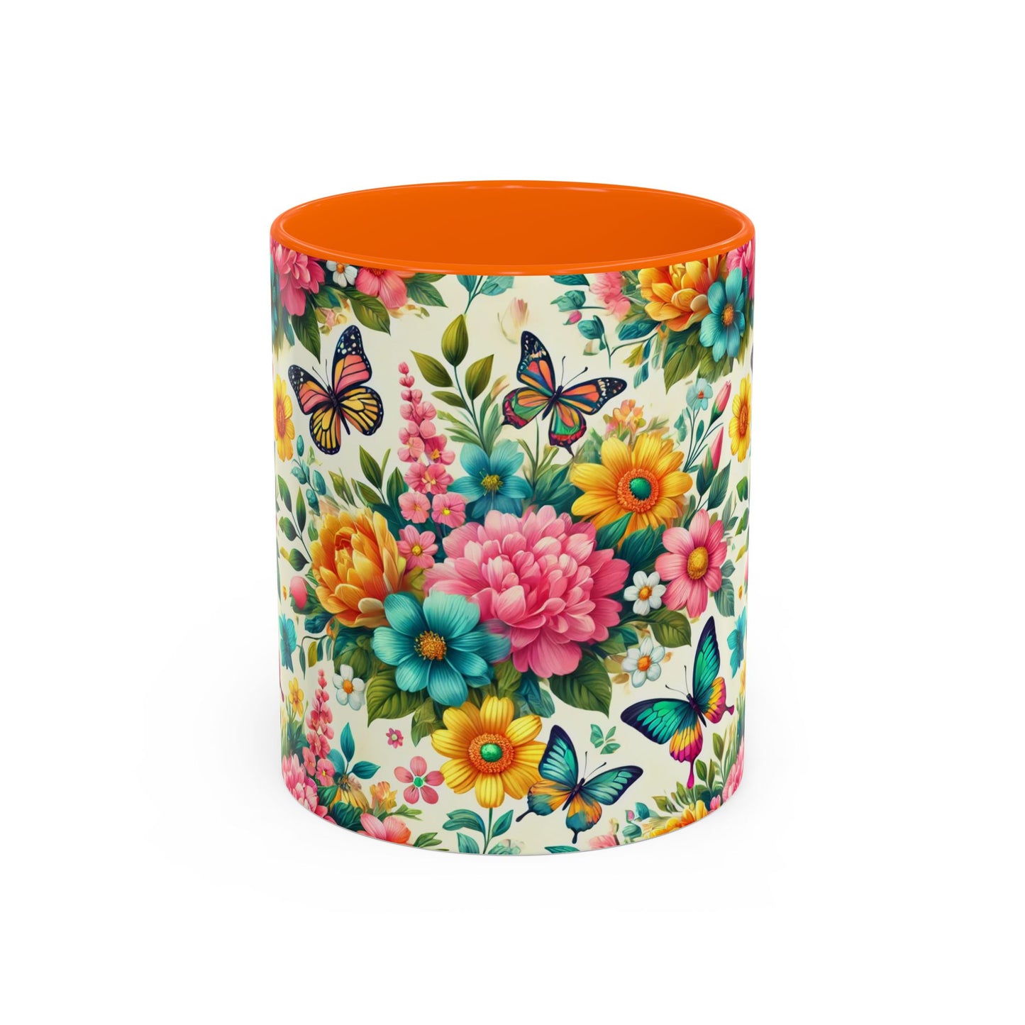 Vibrant Floral Accent Coffee Mug - Perfect for Springtime Sips