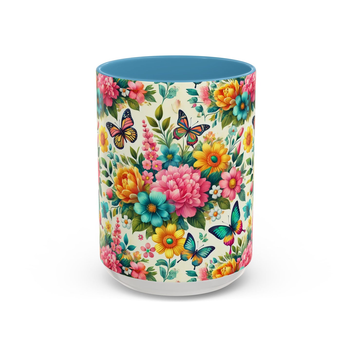 Vibrant Floral Accent Coffee Mug - Perfect for Springtime Sips