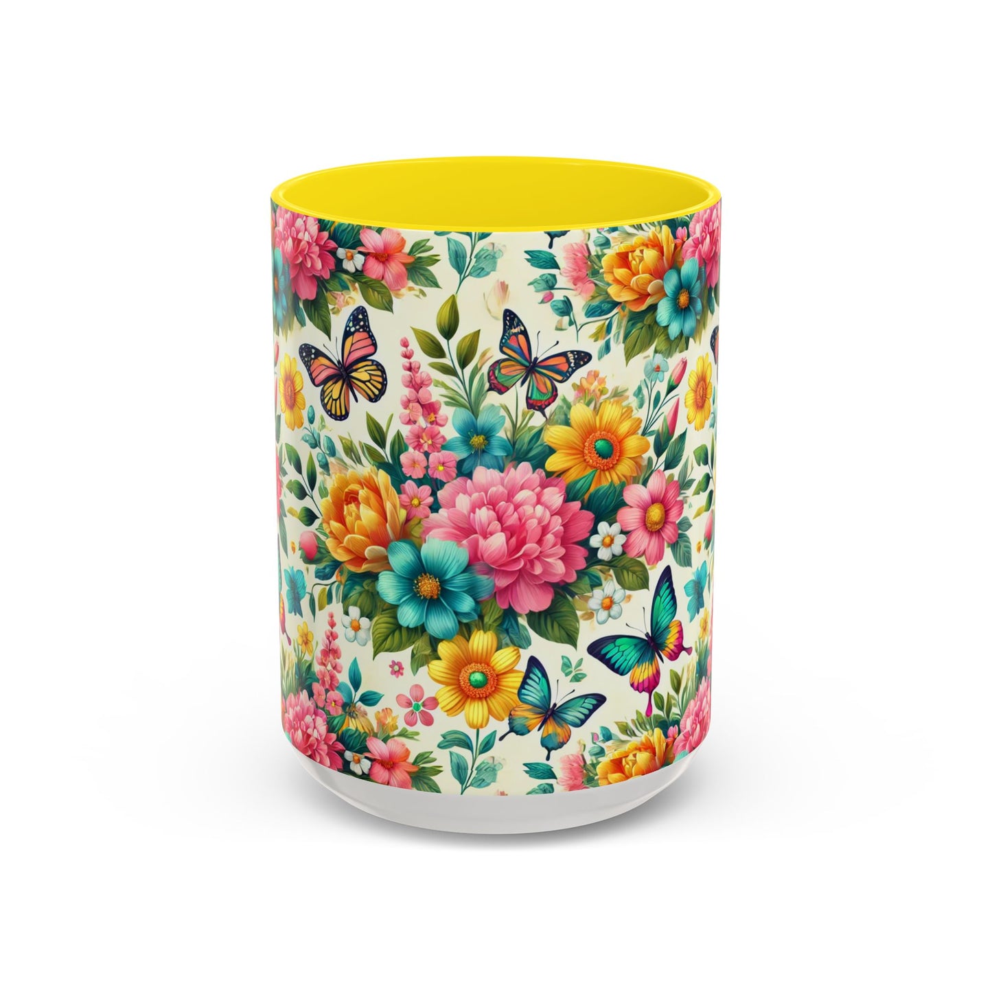 Vibrant Floral Accent Coffee Mug - Perfect for Springtime Sips
