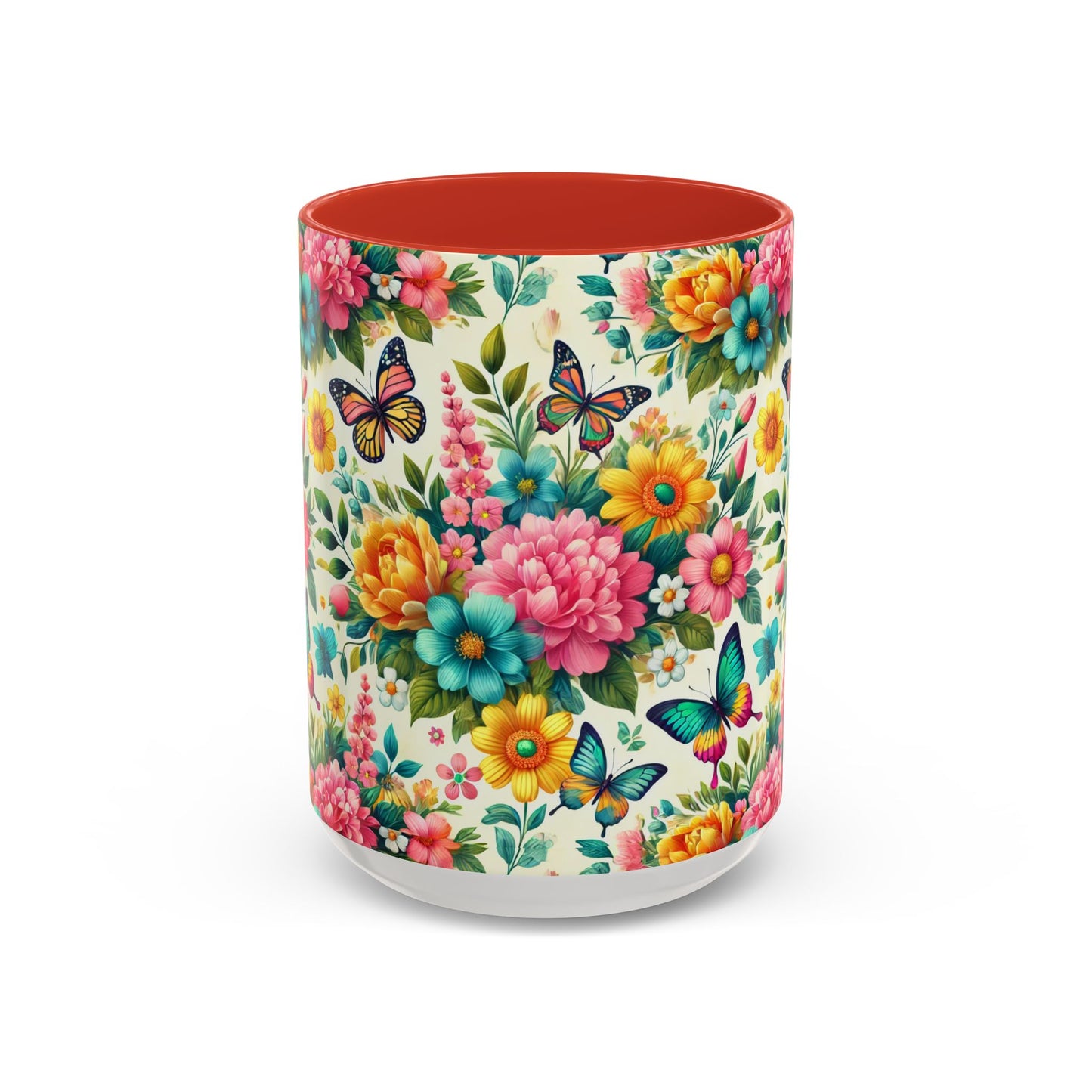 Vibrant Floral Accent Coffee Mug - Perfect for Springtime Sips