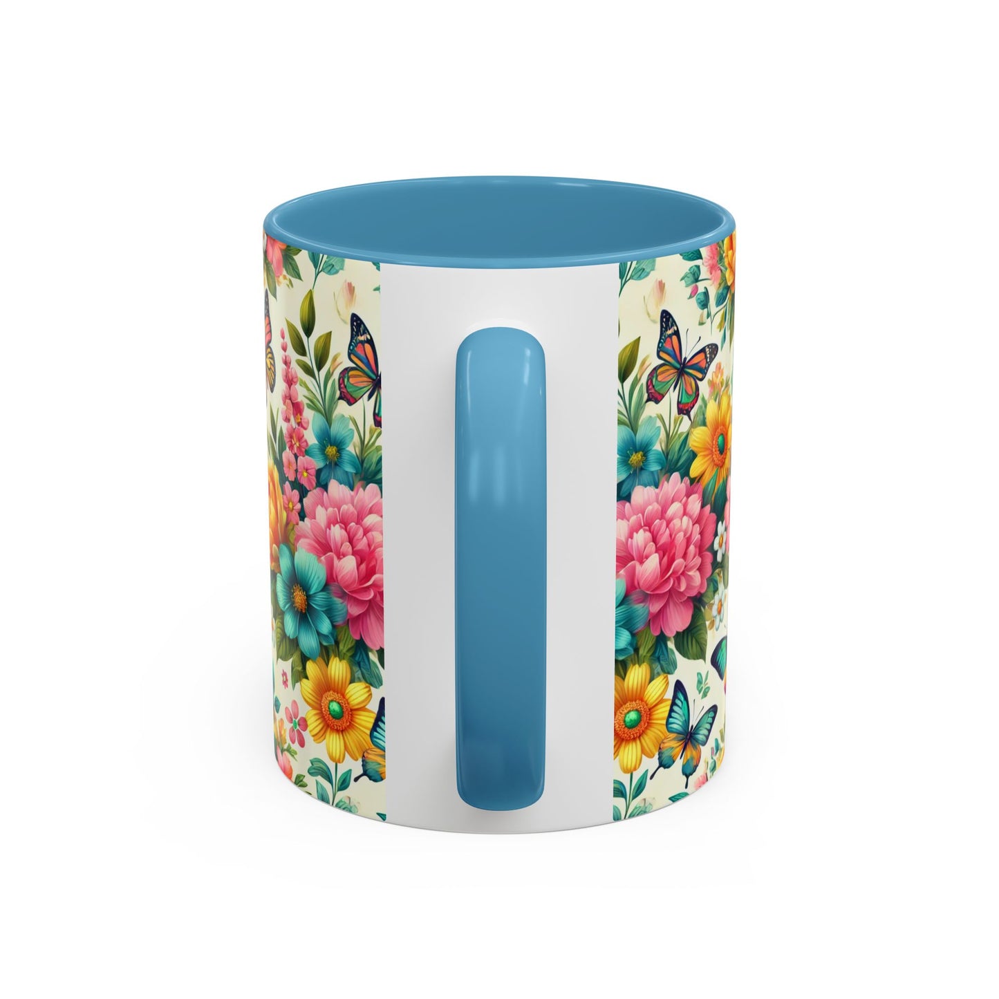 Vibrant Floral Accent Coffee Mug - Perfect for Springtime Sips