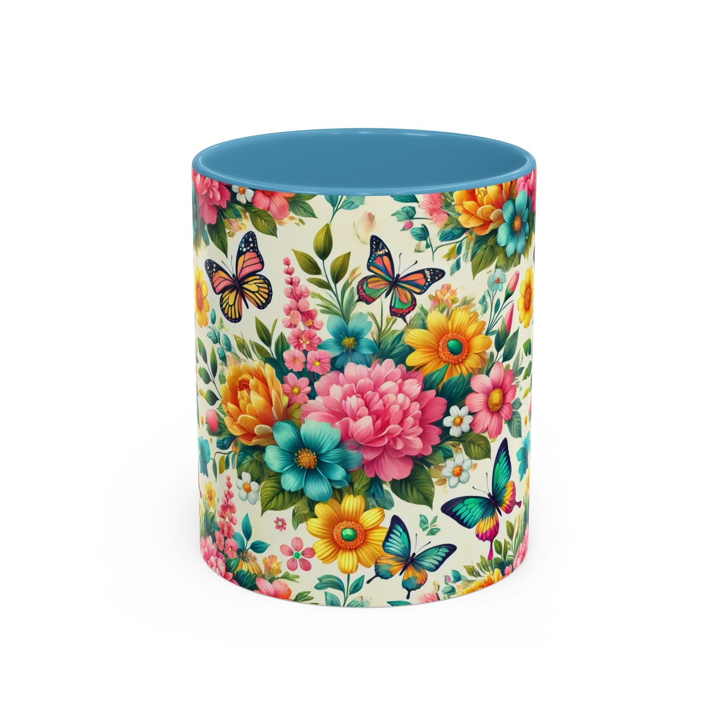Vibrant Floral Accent Coffee Mug - Perfect for Springtime Sips