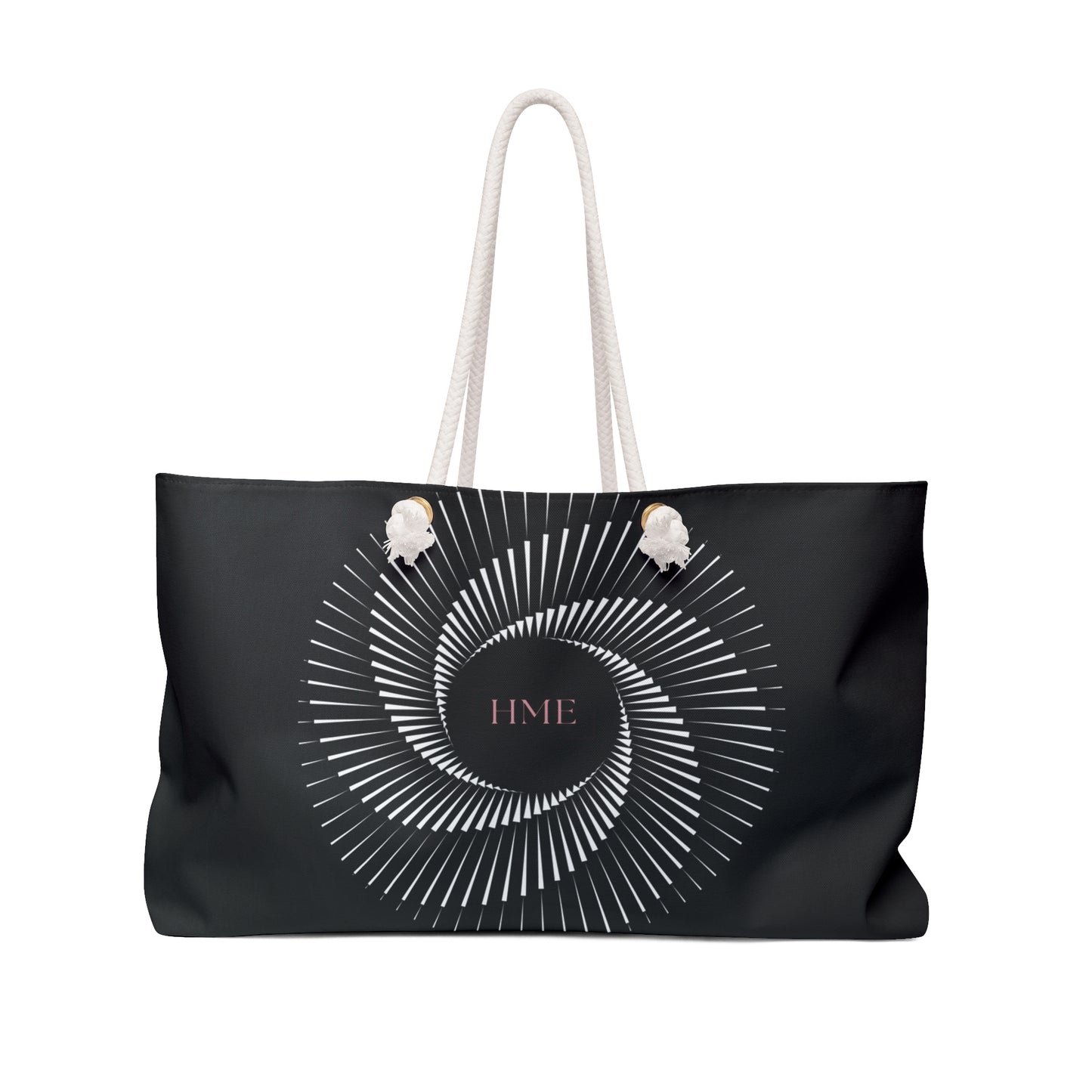 Chic Black and White Weekender Bag - Stylish Travel Tote for Weekend Getaways