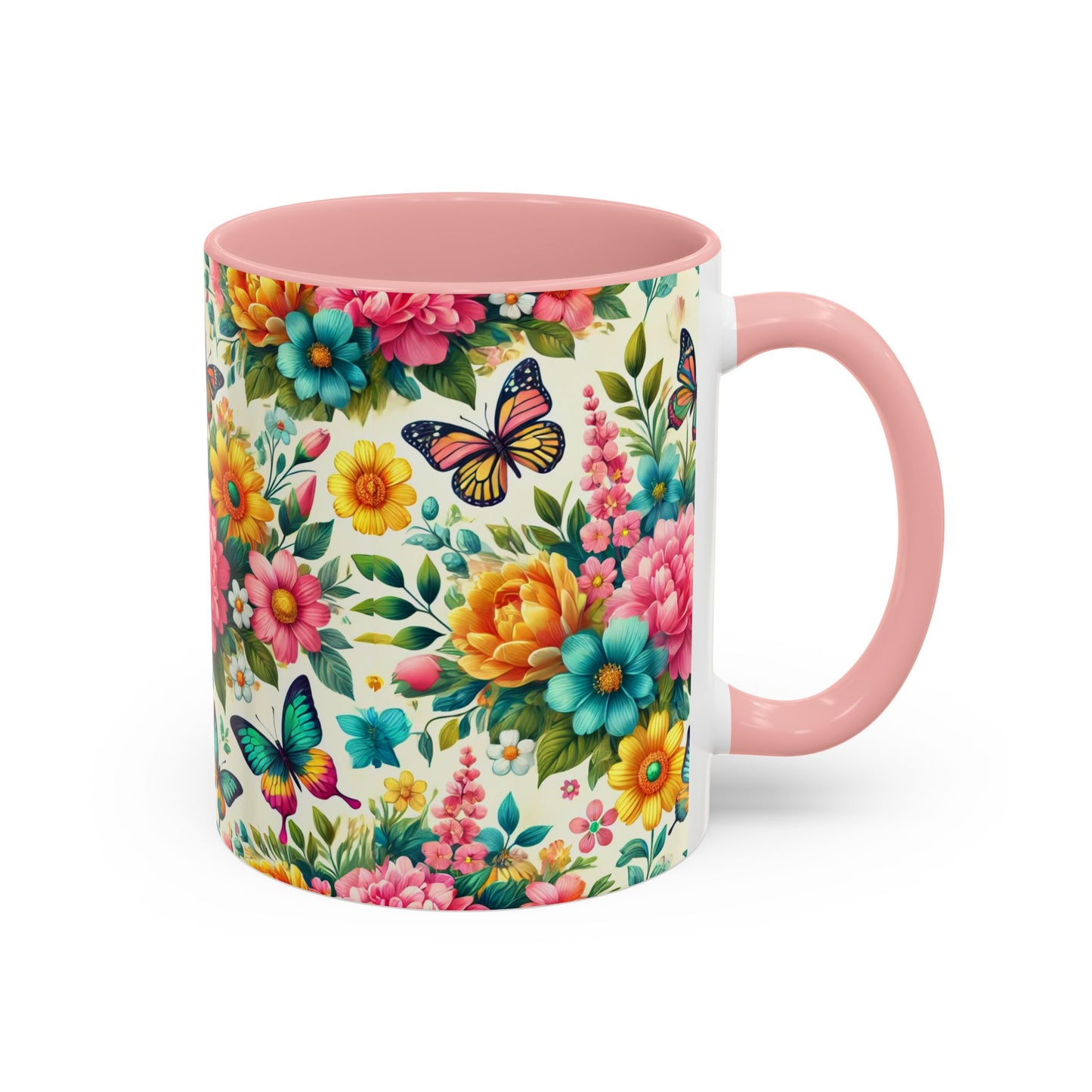 Vibrant Floral Accent Coffee Mug - Perfect for Springtime Sips